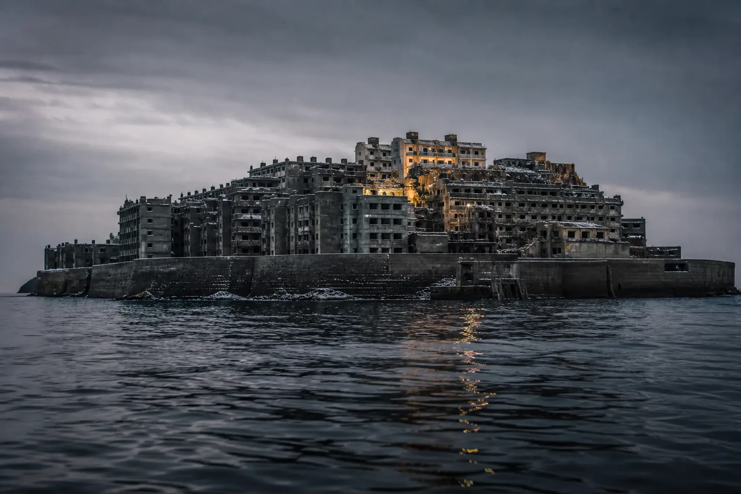 The abandoned Hashima Island coal-mining ruins off the Nagasaki coast