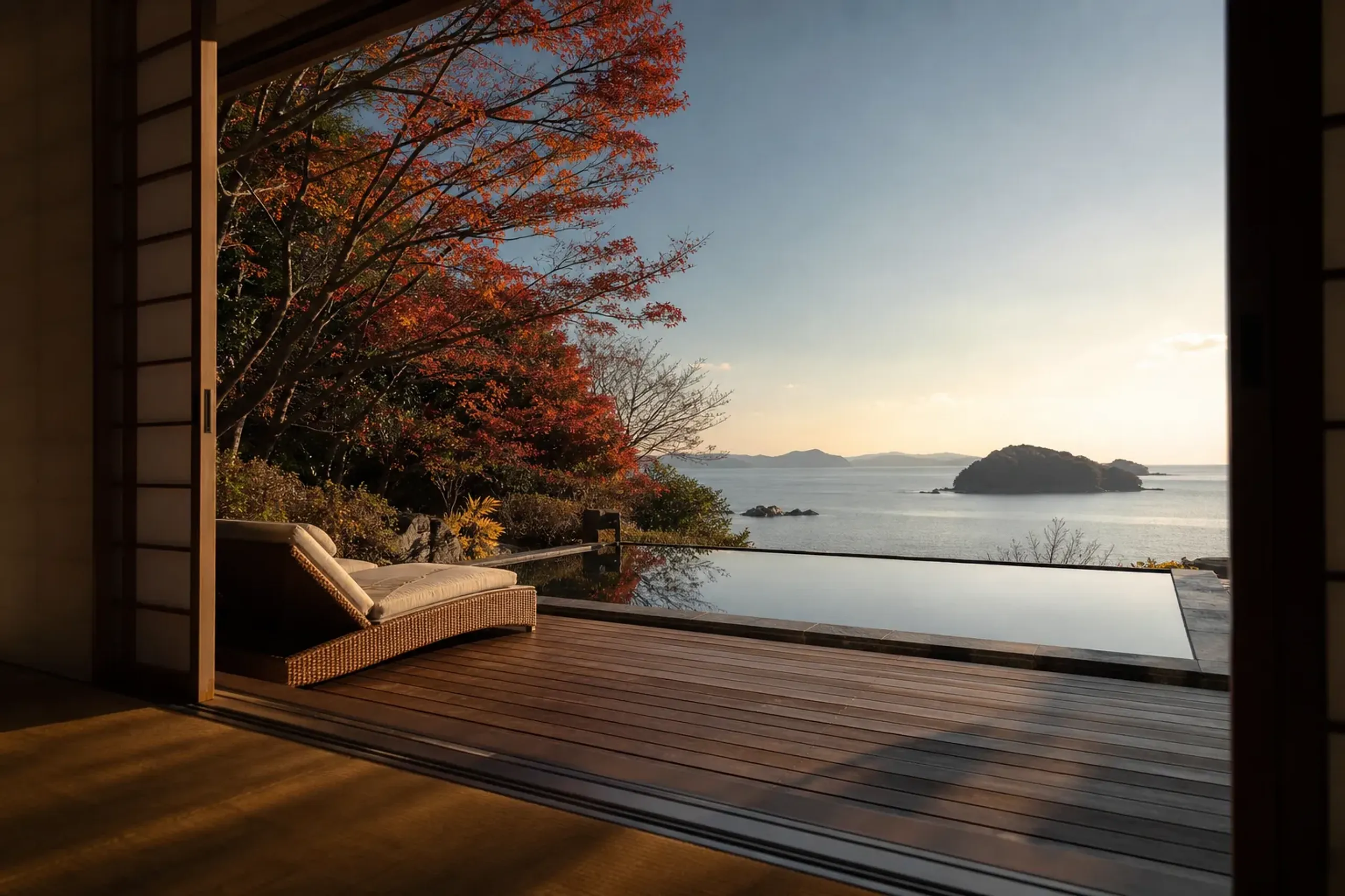 Private beachfront villa with plunge pool overlooking the ocean on Amami Oshima