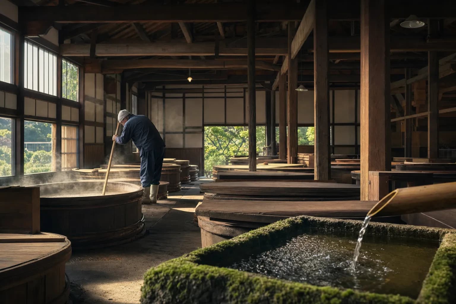 Traditional sake brewery in Asahikawa using Hokkaido snowmelt water