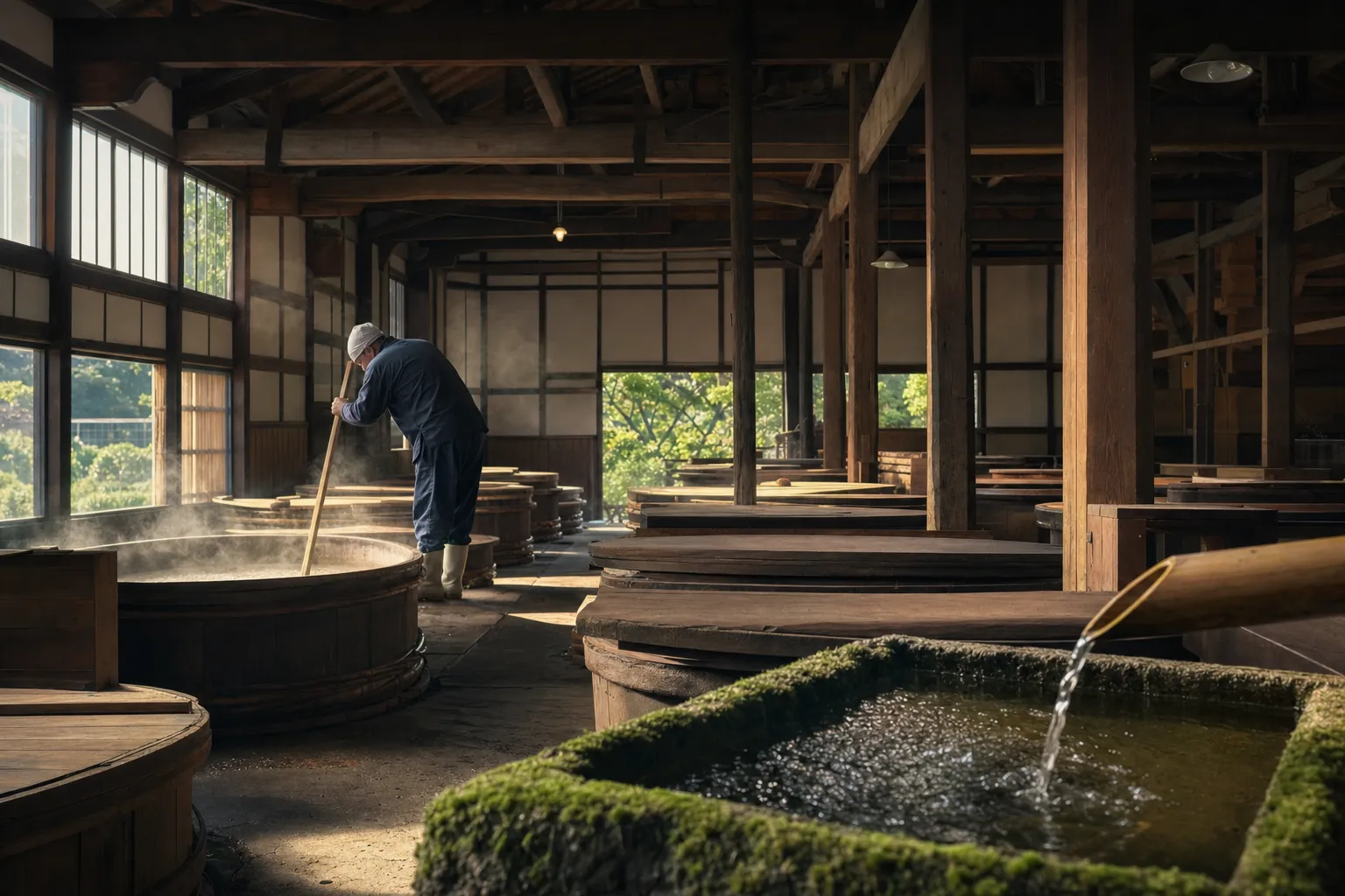Traditional sake brewery in Asahikawa using Hokkaido snowmelt water
