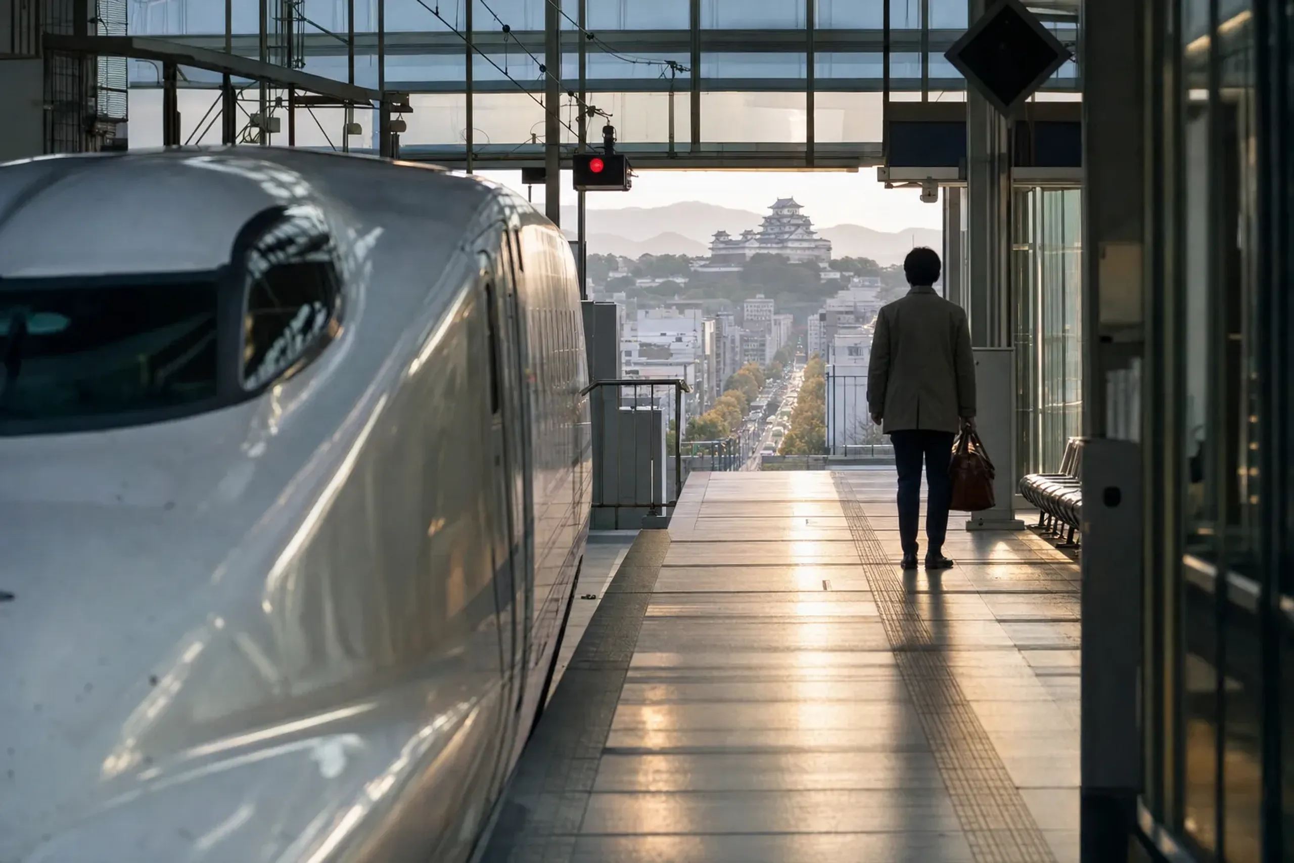 Reach it by Shinkansen from Kyoto or Osaka. Allow two