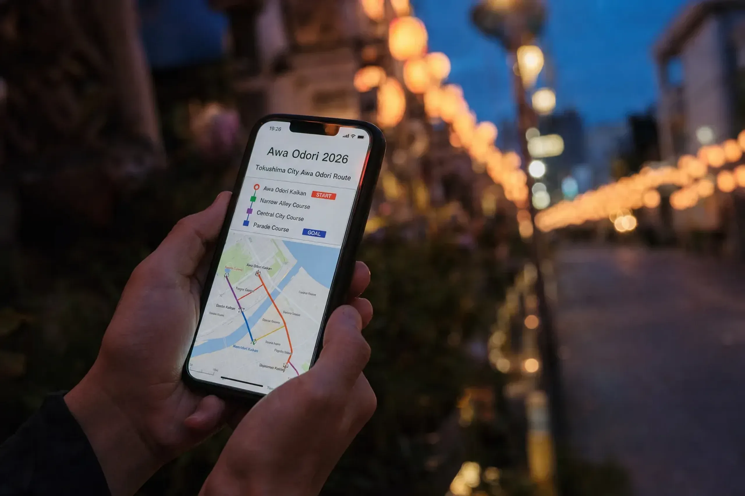 Use Tokushima City’s official Awa Odori 2026 page for route