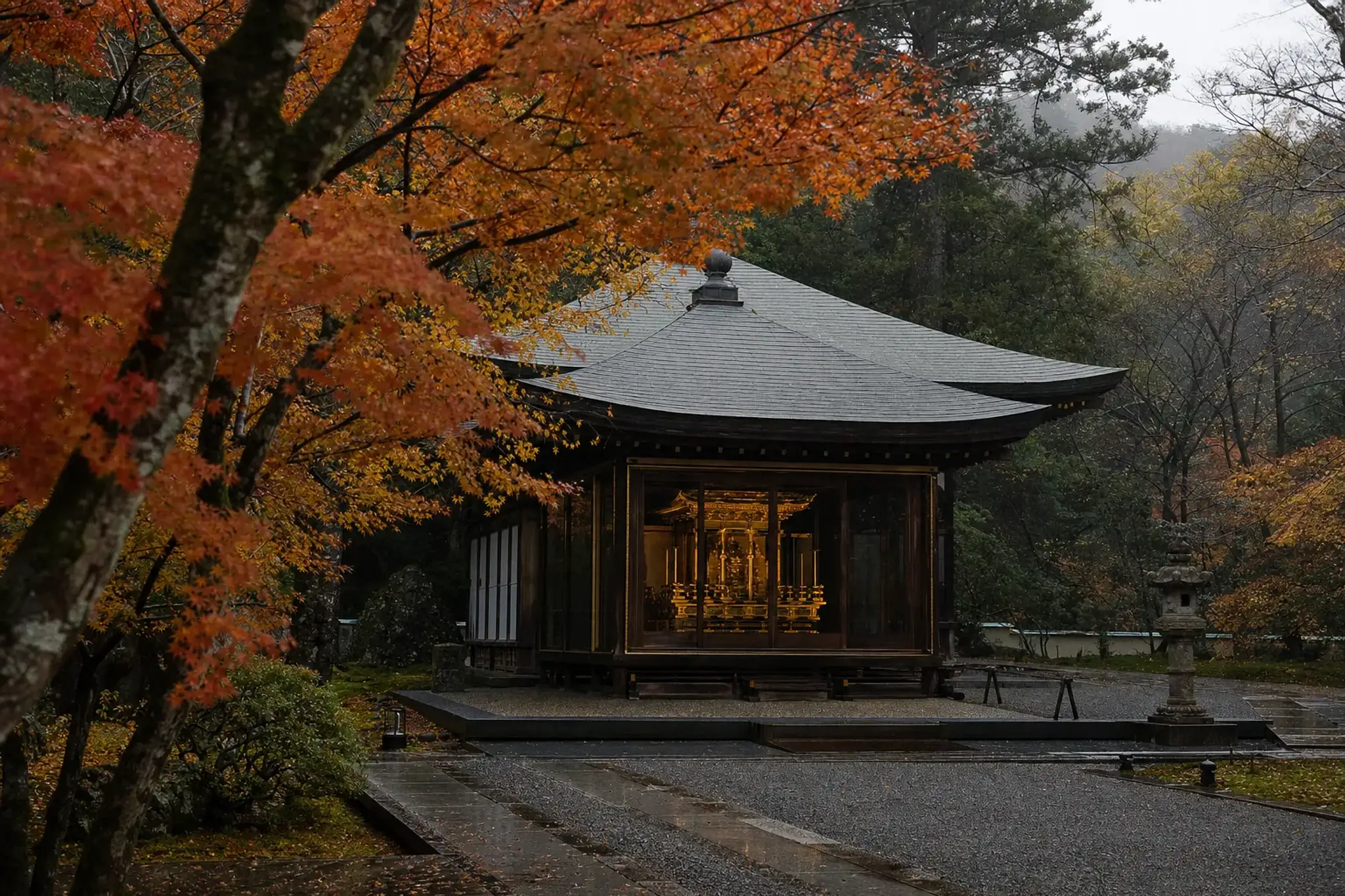 The Konjikidō is a mausoleum holding the mummified remains o