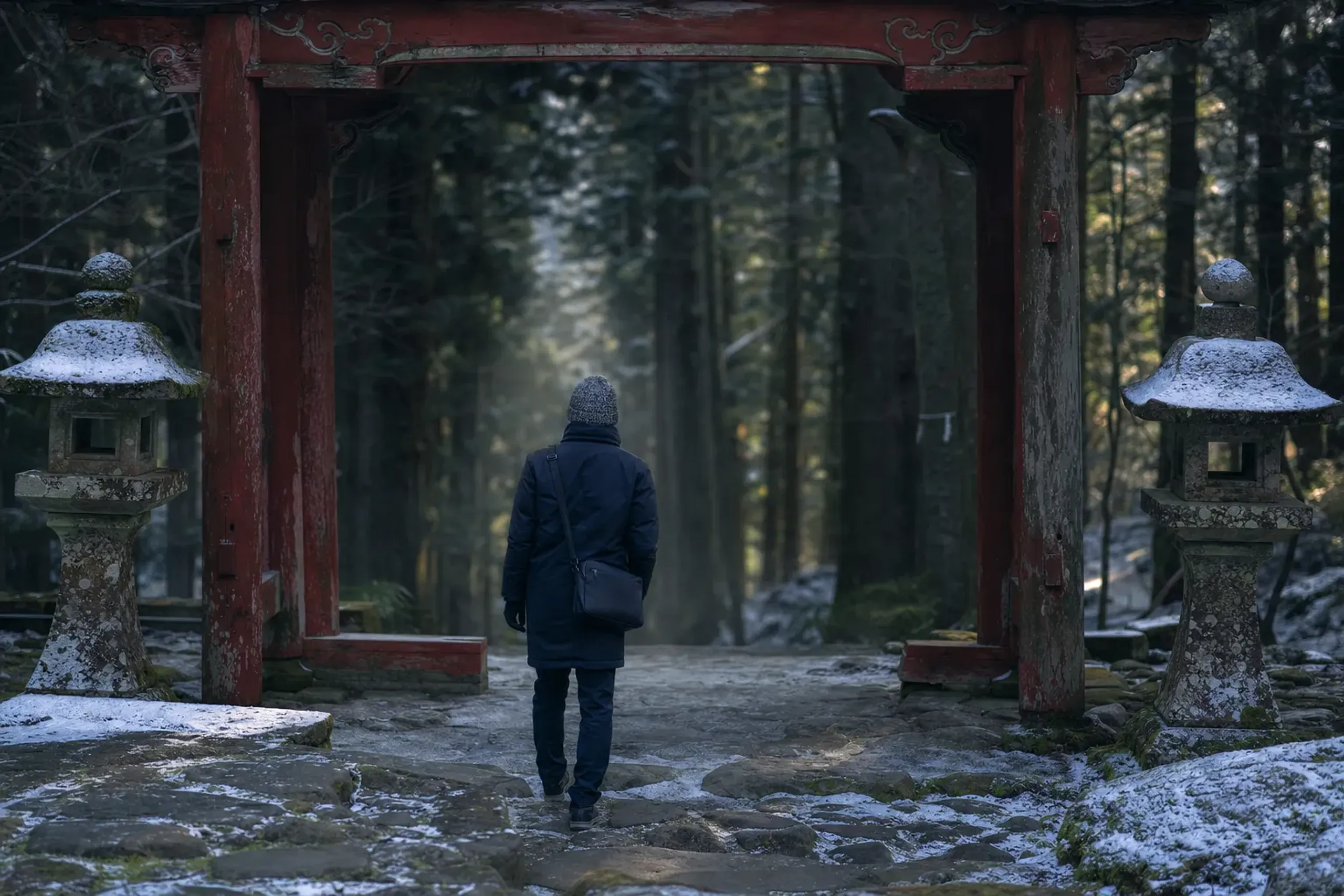 You begin at the Zuishinmon gate, around 144 m above