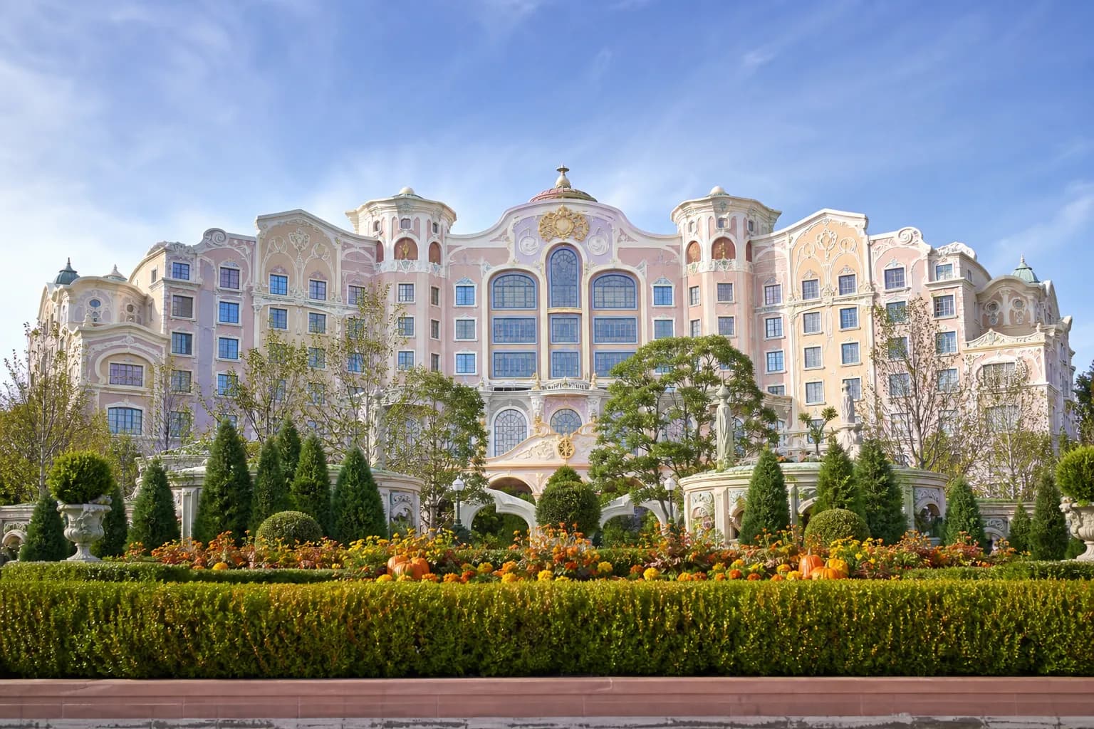 Tokyo DisneySea Fantasy Springs Hotel exterior in daylight