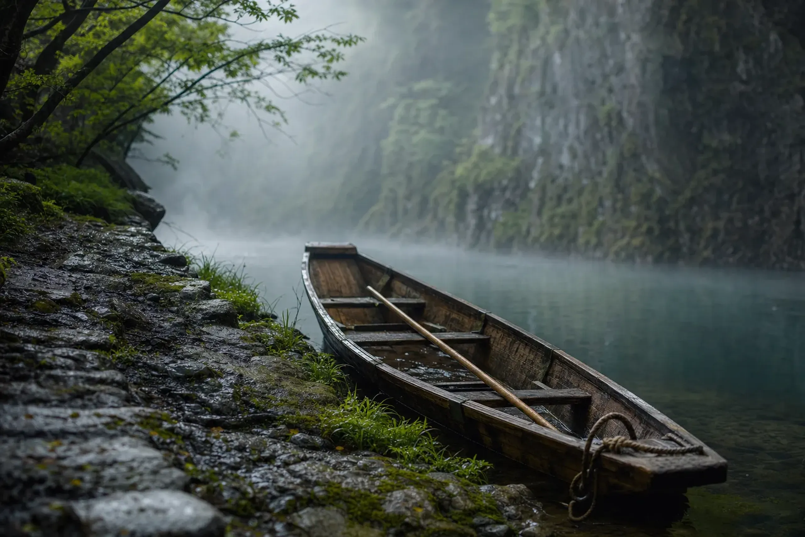 Satō Kō began by borrowing boats used for timber rafting