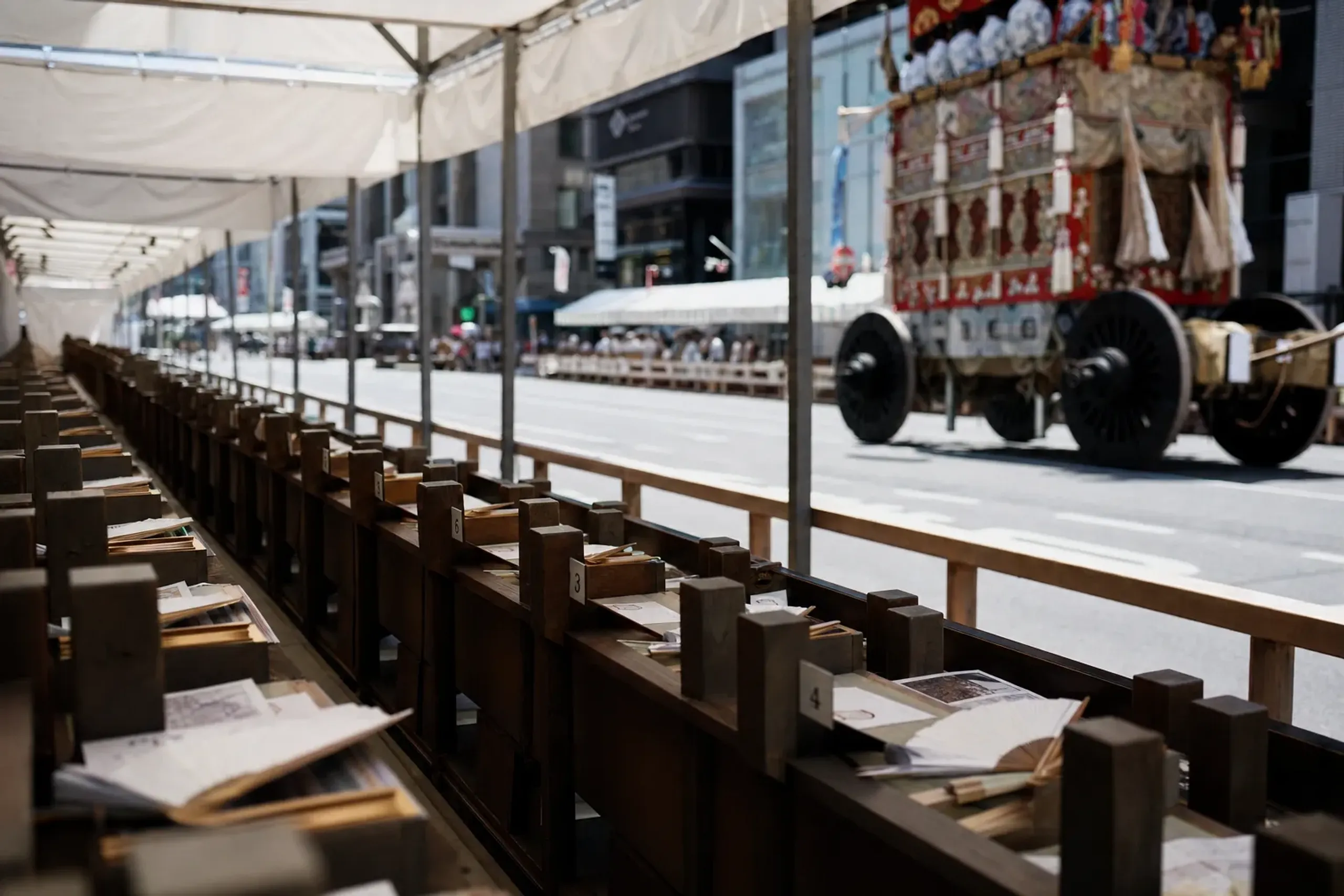 Official paid viewing seats for Yamahoko Junko are sold thro