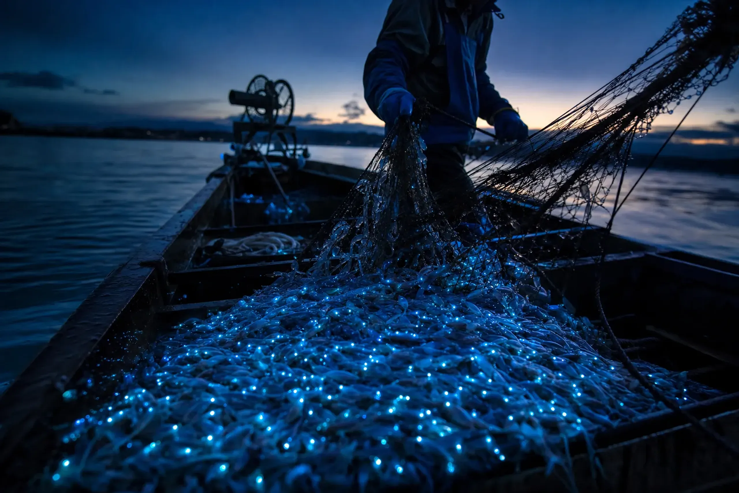 Namerikawa uses fixed-net fishing (