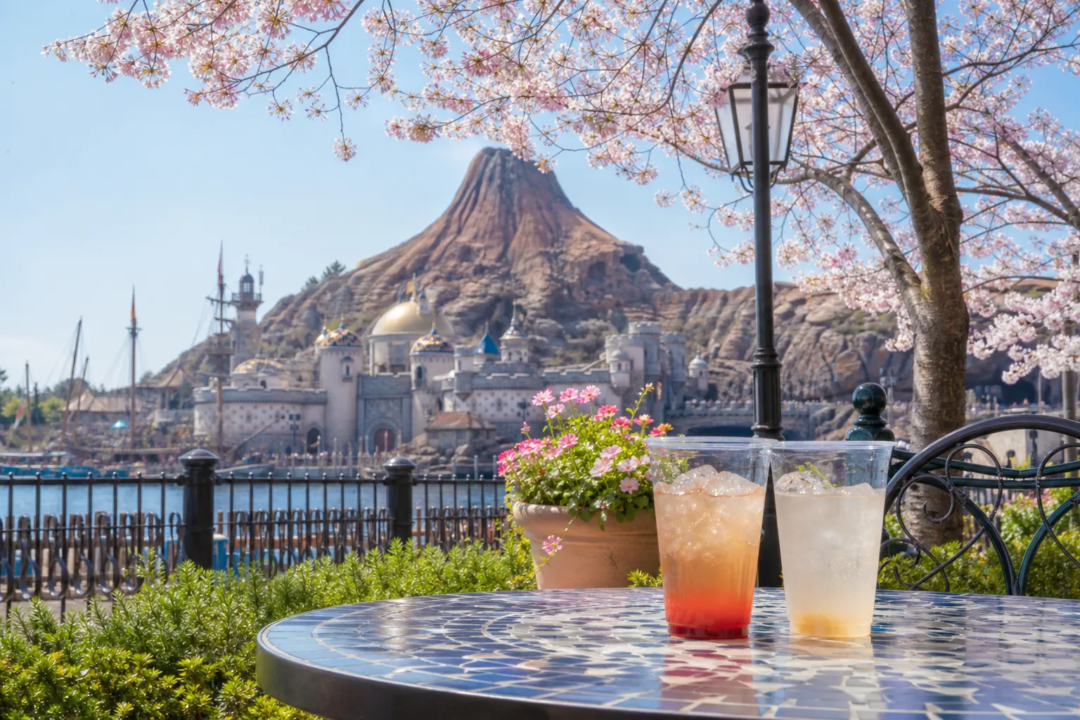 Guest holding a smartphone with the Tokyo Disney Resort app open inside the park