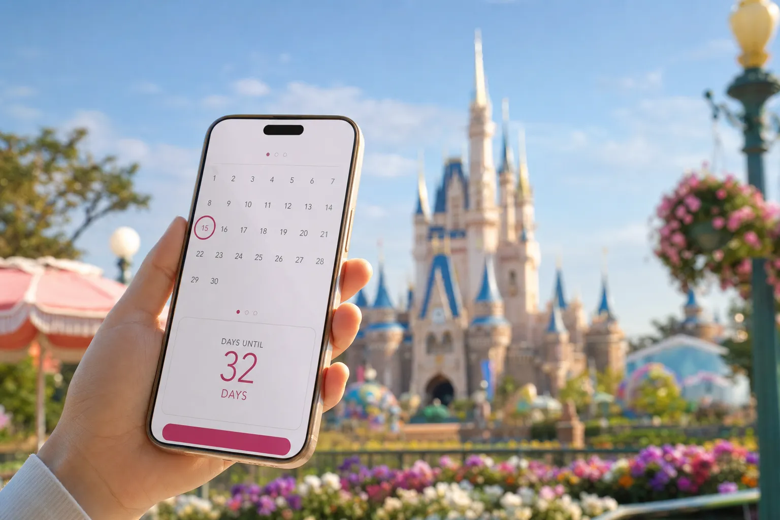 Smartphone showing a booking calendar concept image used for planning deadlines