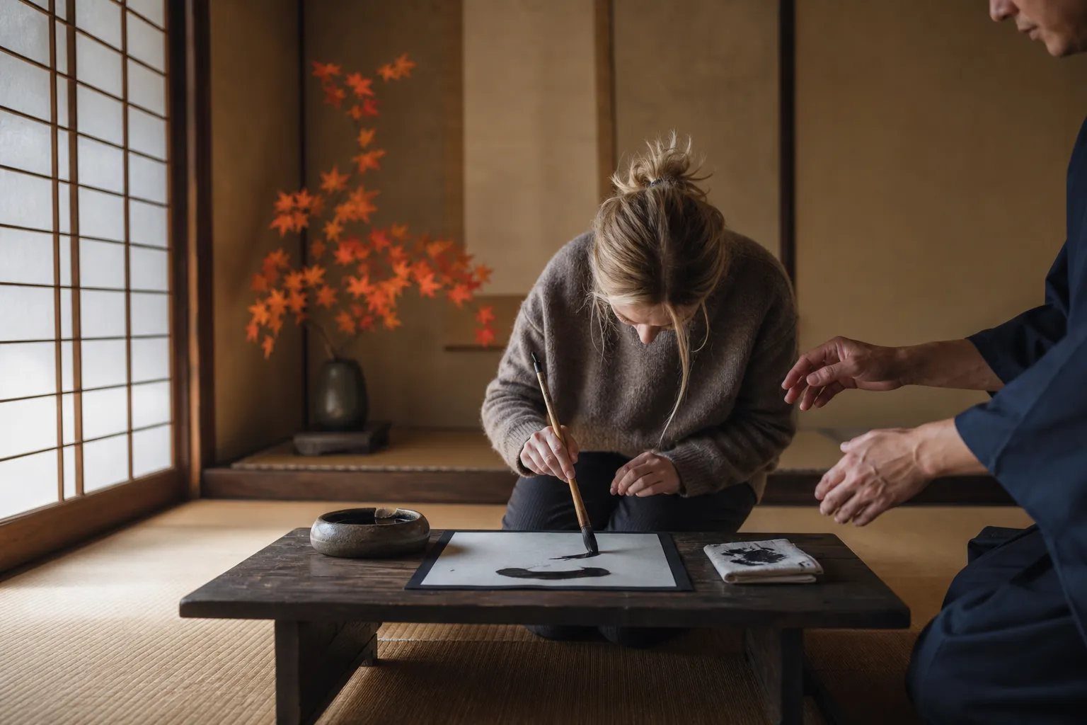 Immersive Cultural Experiences and Local Etiquette foreign people experience "Shodo"