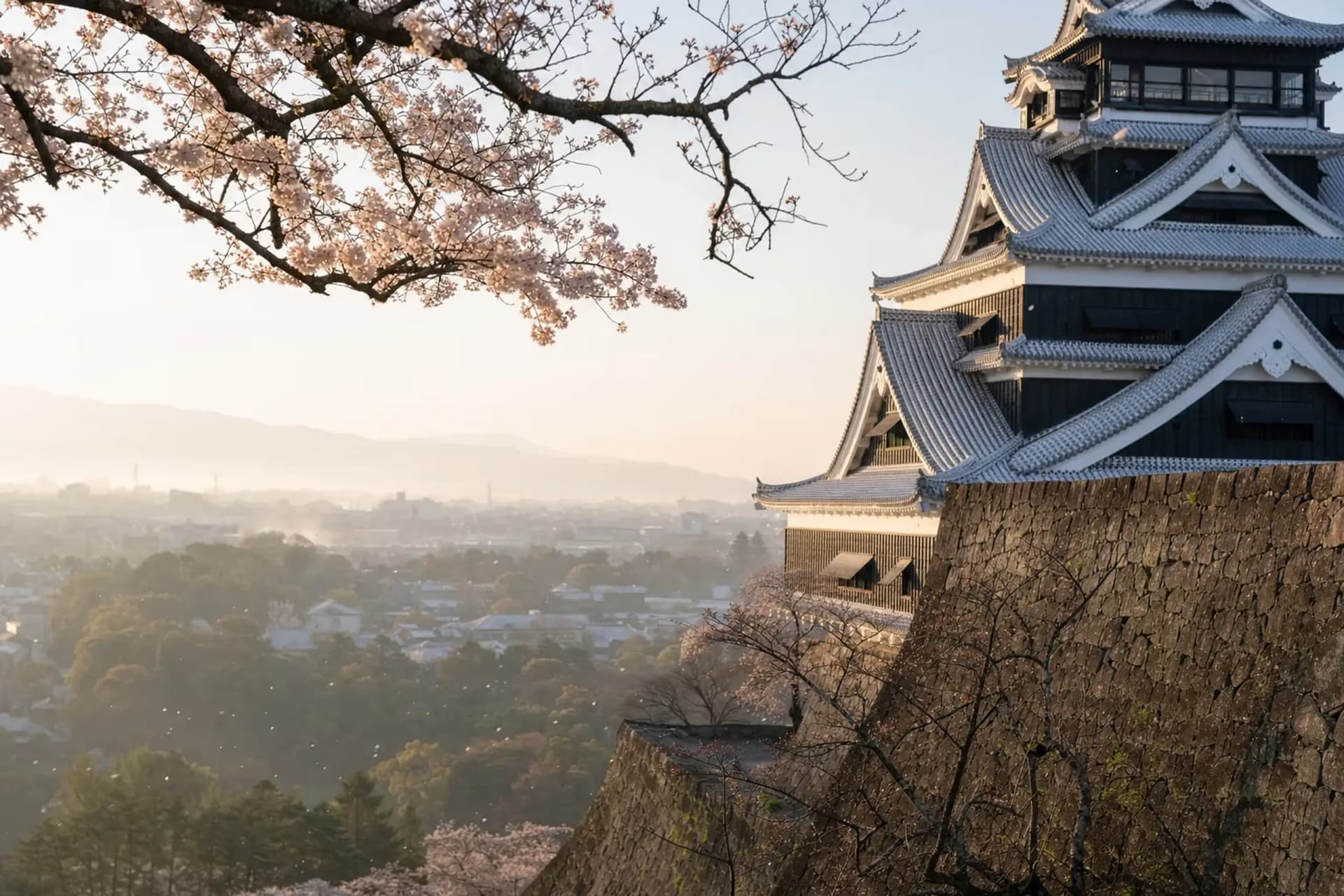 Spring at Kōchi Castle: Where Keep & Palace Survive