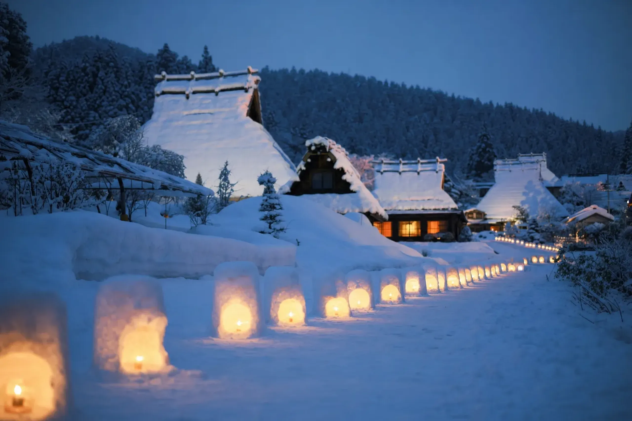 In winter, Miyama holds an annual Snow Lantern Festival. For