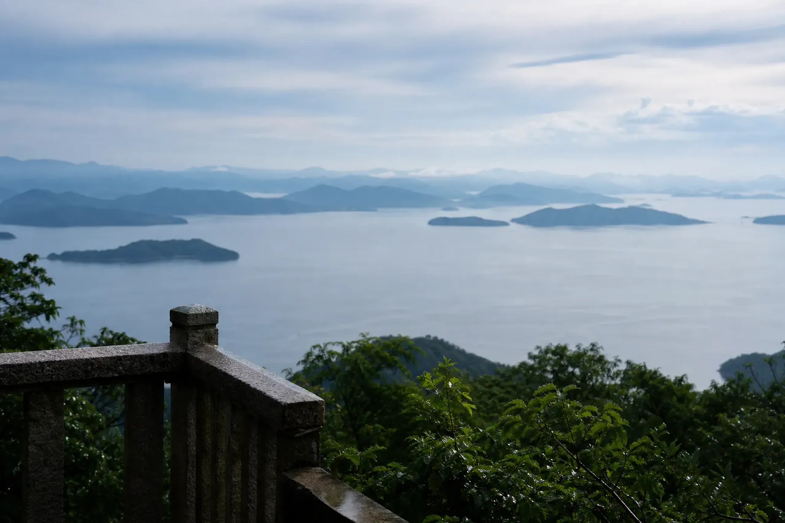 View of the Seto Inland Sea and islands from Mount Misen on Miyajima