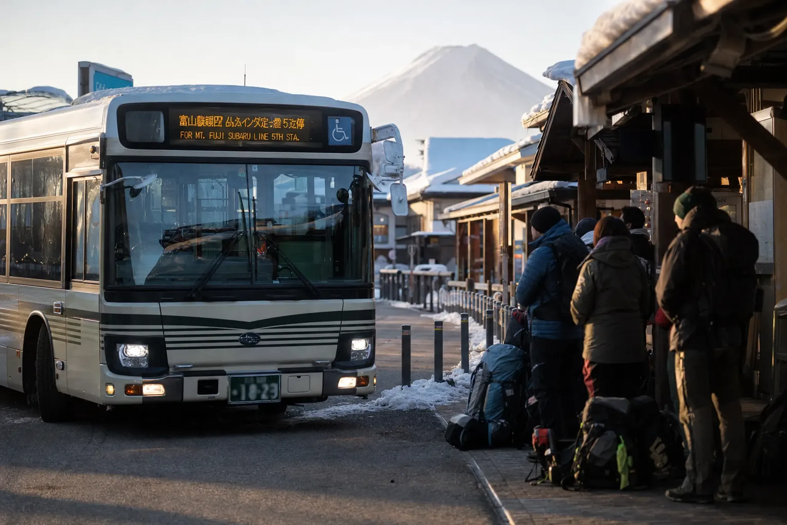 For the Yoshida Trail, buses run from Kawaguchiko Station —