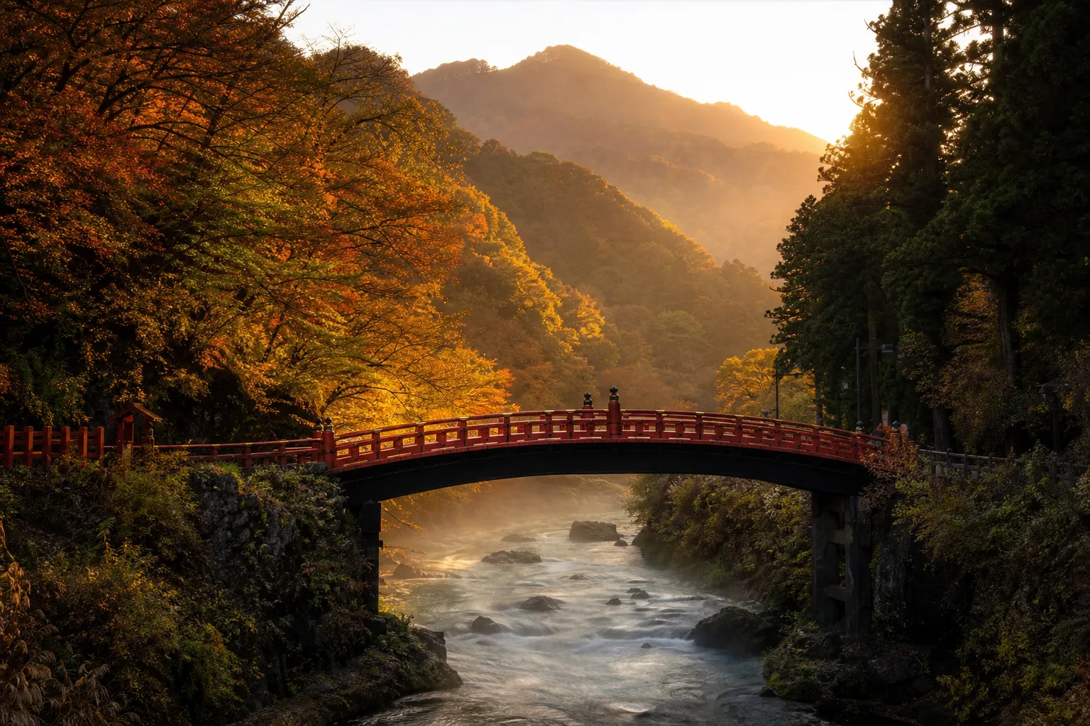 Beautiful sunset in Nikko