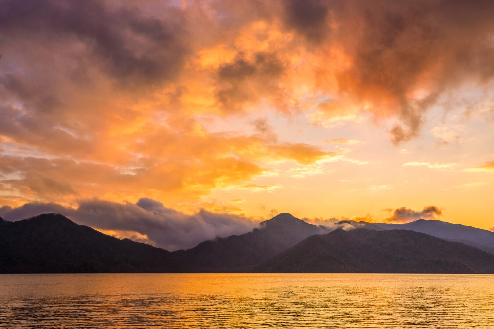 Lake Chuzenji in Nikko, Tochigi Prefecture, Japan.