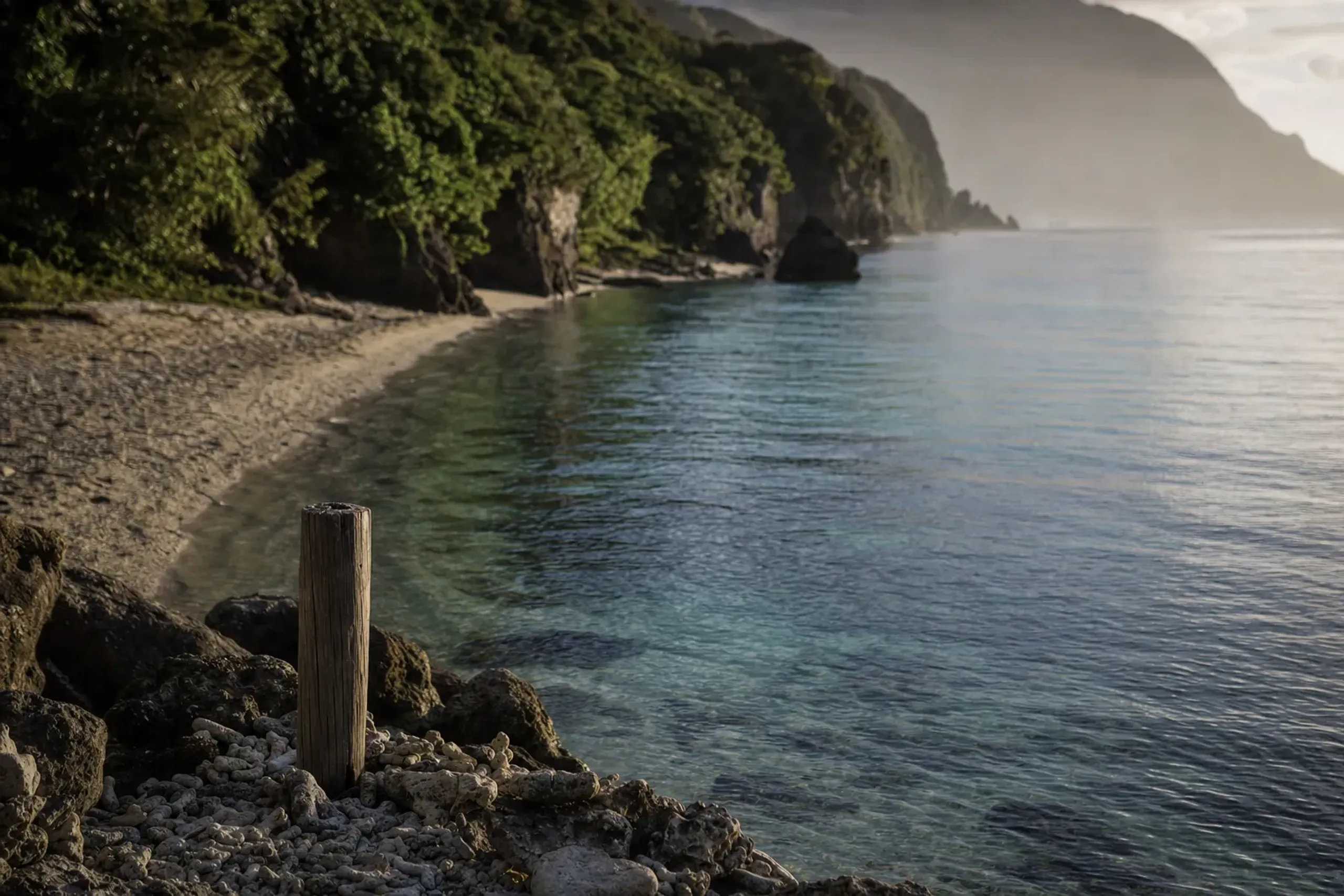 The landing cove includes Same-ike (“Shark Pond”), named for