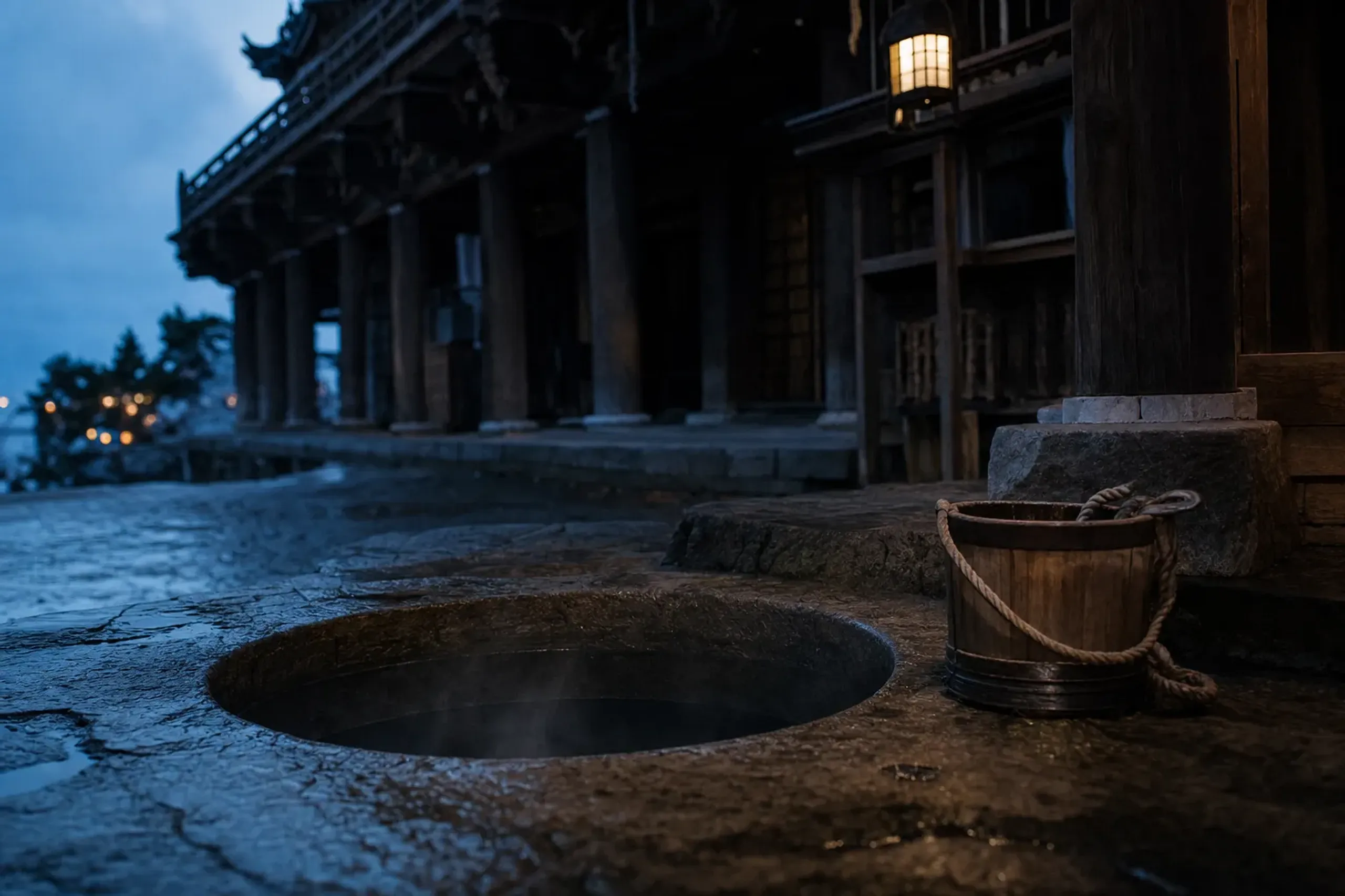 the Wakasa well beneath Nigatsudo Hall at Tōdai-ji where sacred water is drawn during Omizutori
