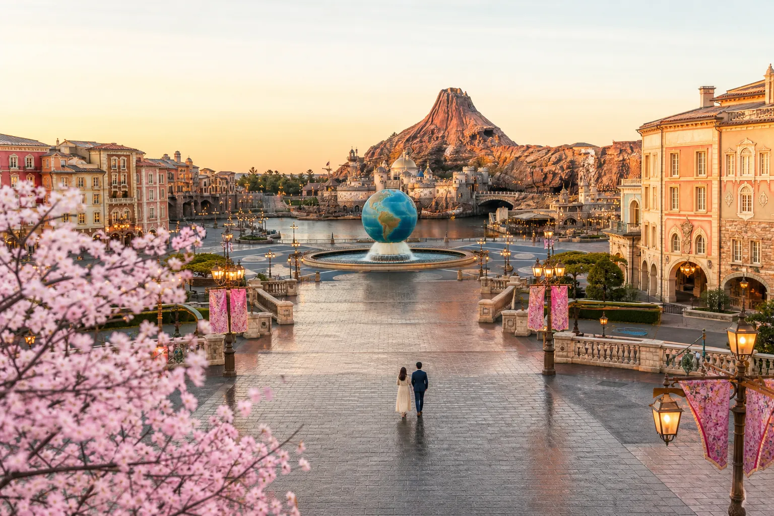Quiet early morning park entrance strategy for a luxury Tokyo DisneySea visit.