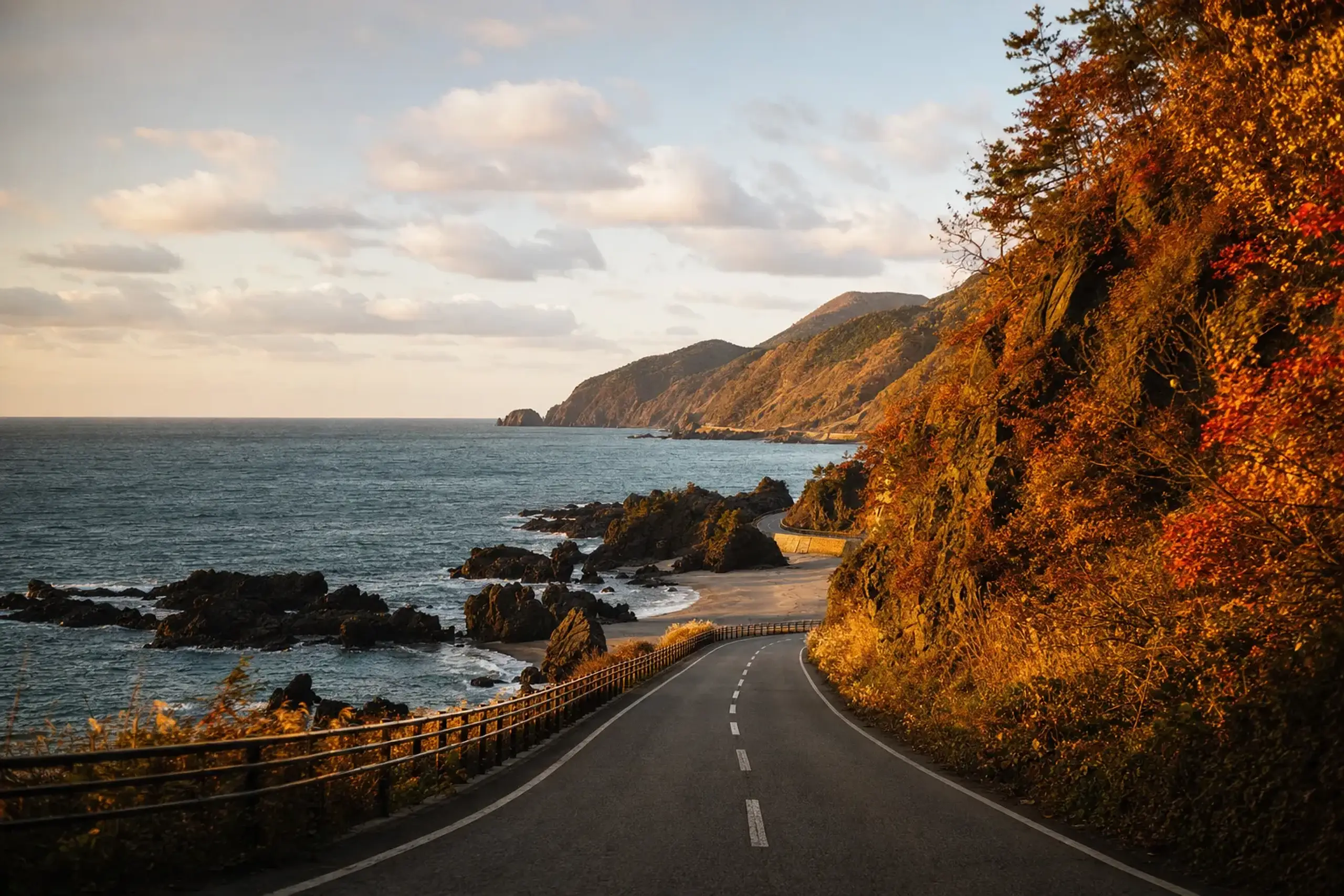 Drive north and the coastline changes character entirely. At