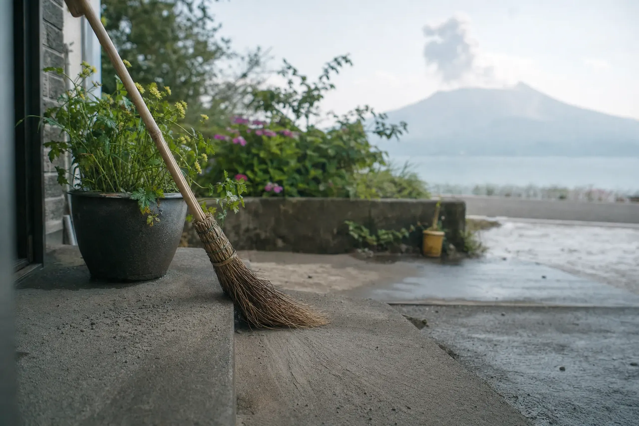 Ash is simply part of Sakurajima, and in summer the