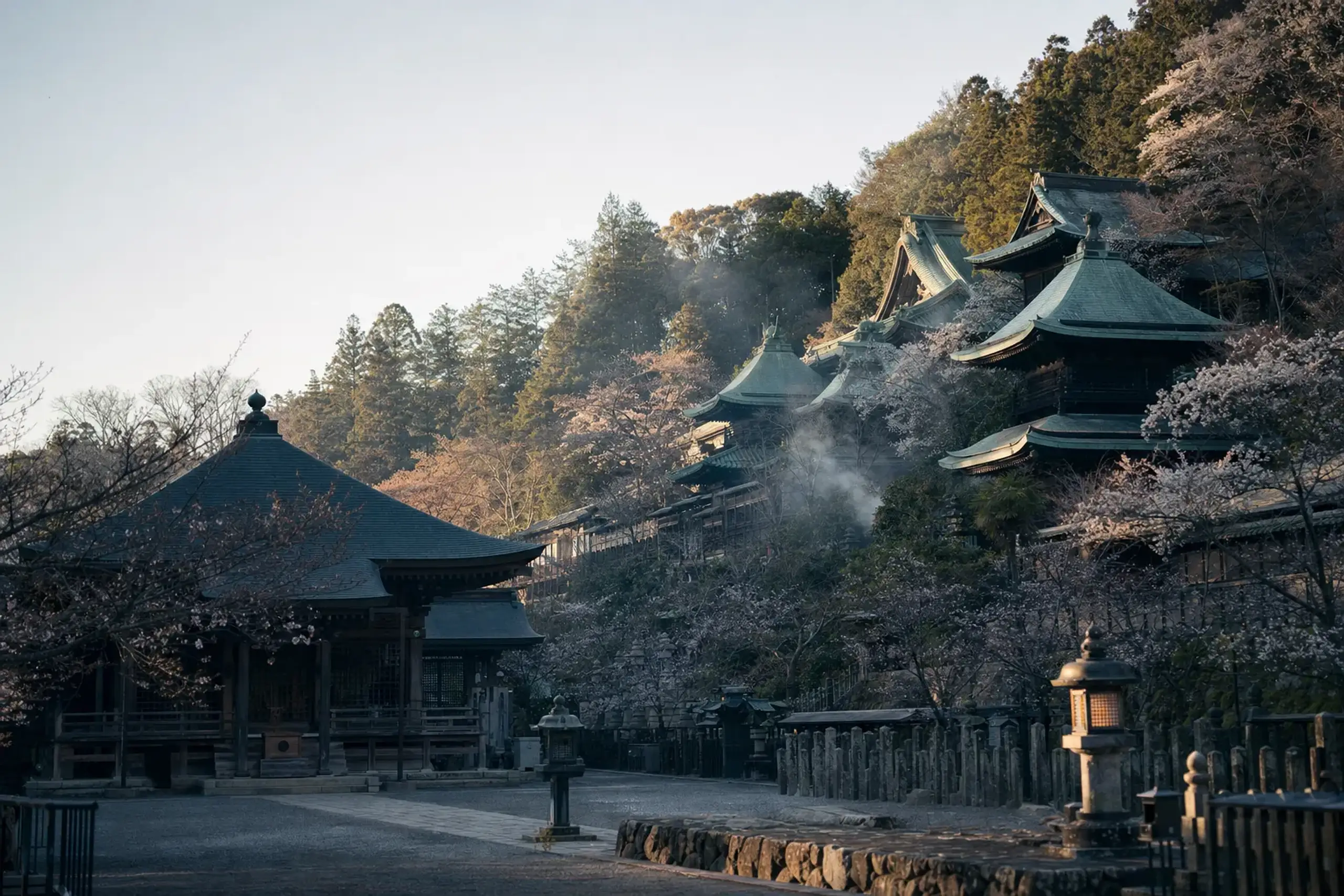 the bronze halls and Kōyasan Shingon main hall of Nanzō-in temple in Sasaguri
