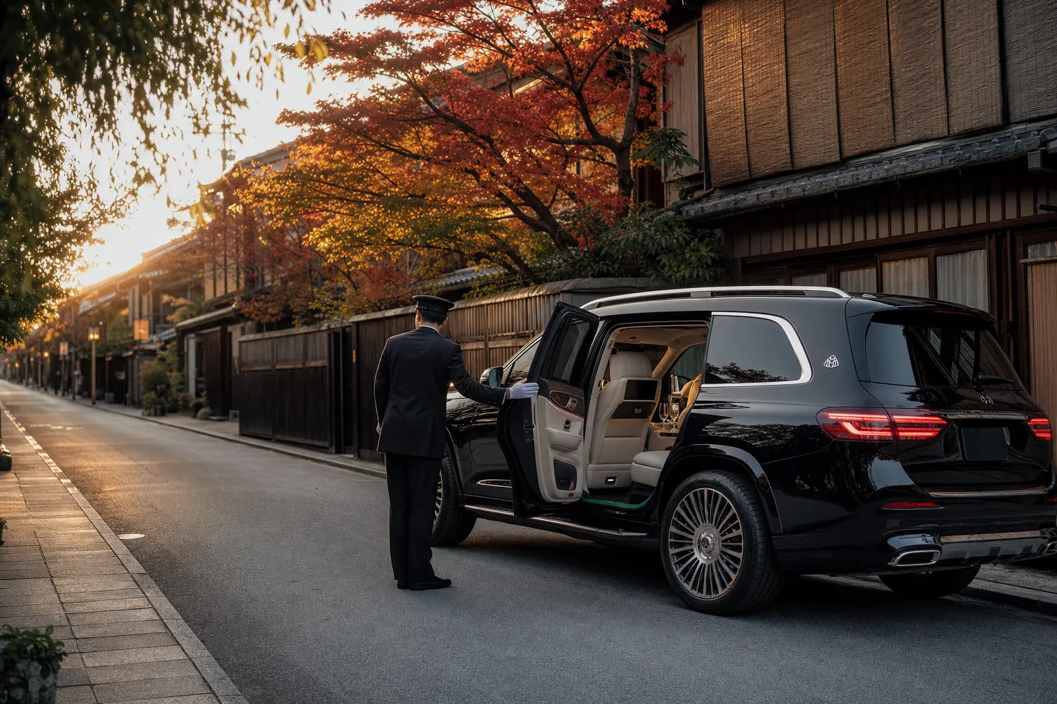 ,Mercedes-Maybach GLS, Kyoto, Luxury, Space, English Chauffeur, ultra-luxury SUV, exclusive use, Nara, special conditions, discerning clients, refined comfort, performance, spaciousness, professional chauffeur