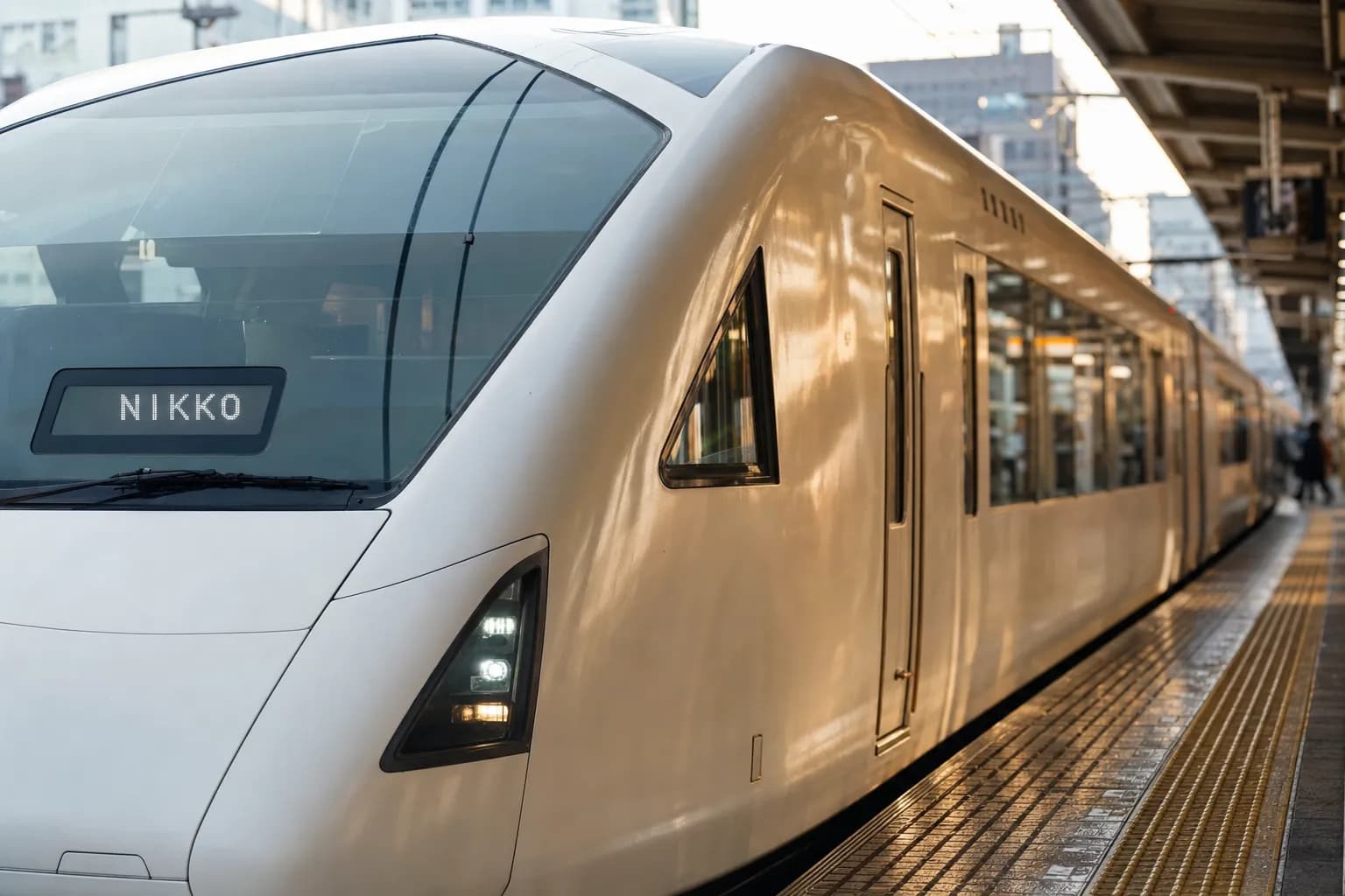 Tobu Railway SPACIA X limited express at Asakusa Station for Nikko and Kinugawa