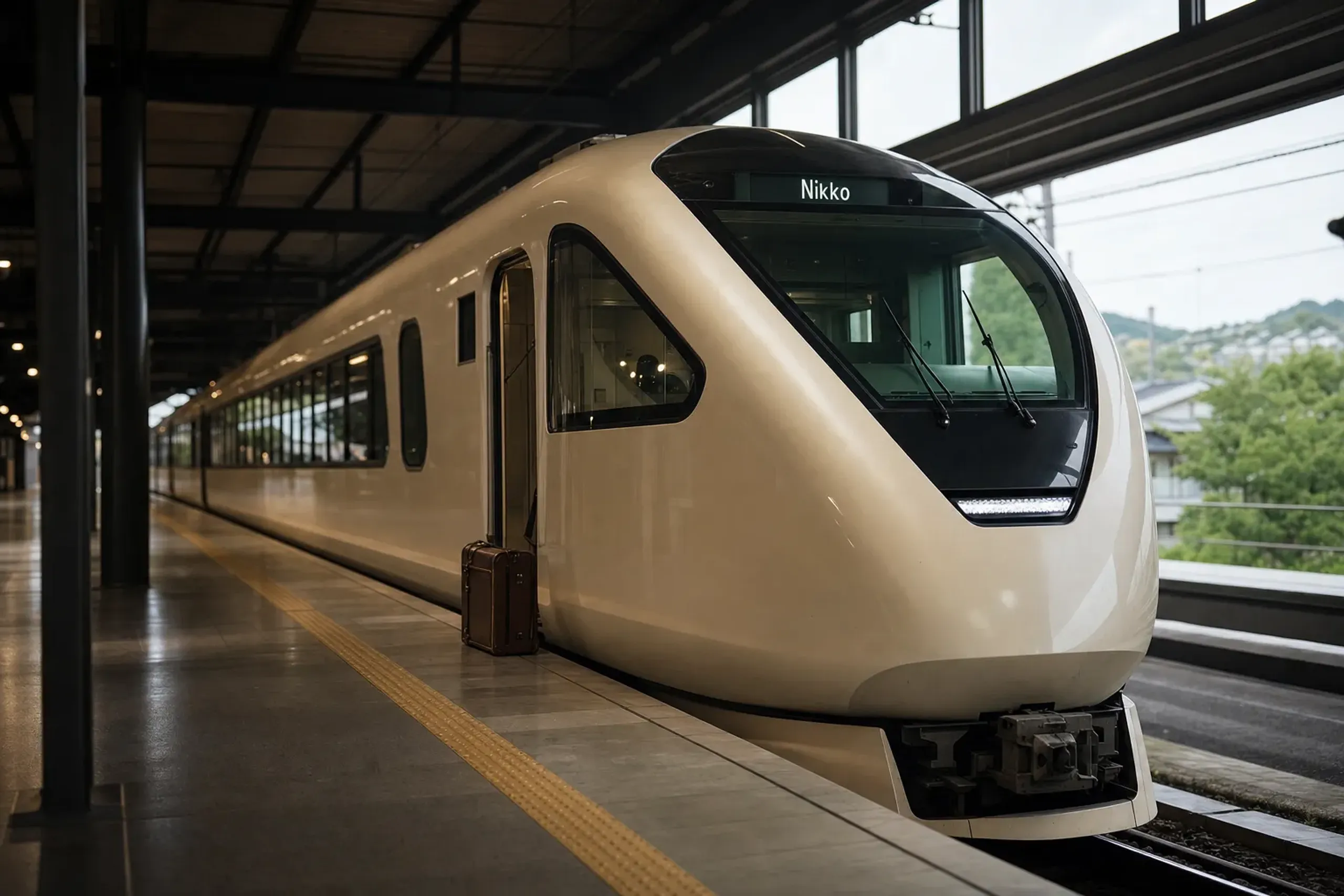 Tobu Railway SPACIA X limited express at Asakusa Station for Nikko and Kinugawa