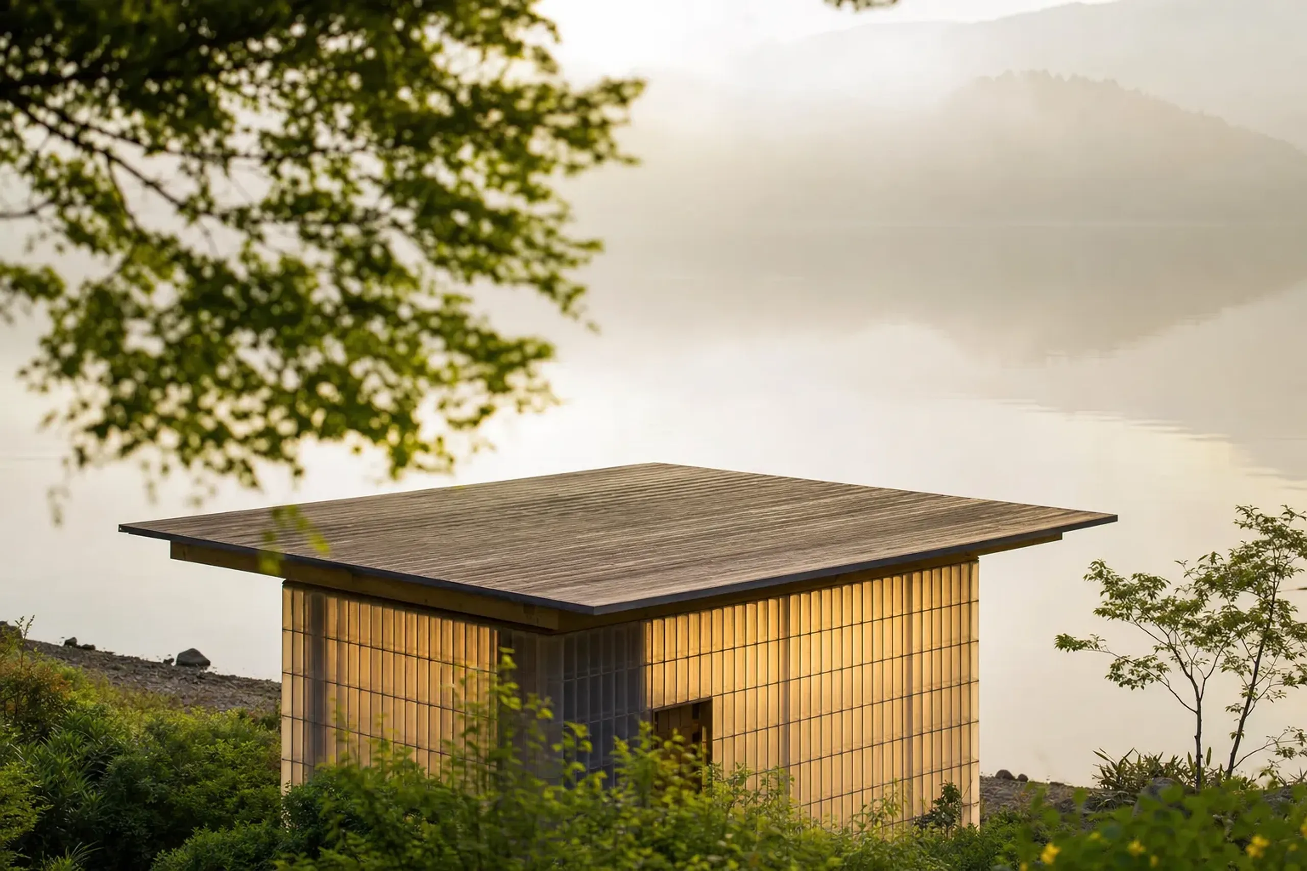The Paper House was built at Lake Yamanaka in 1995.