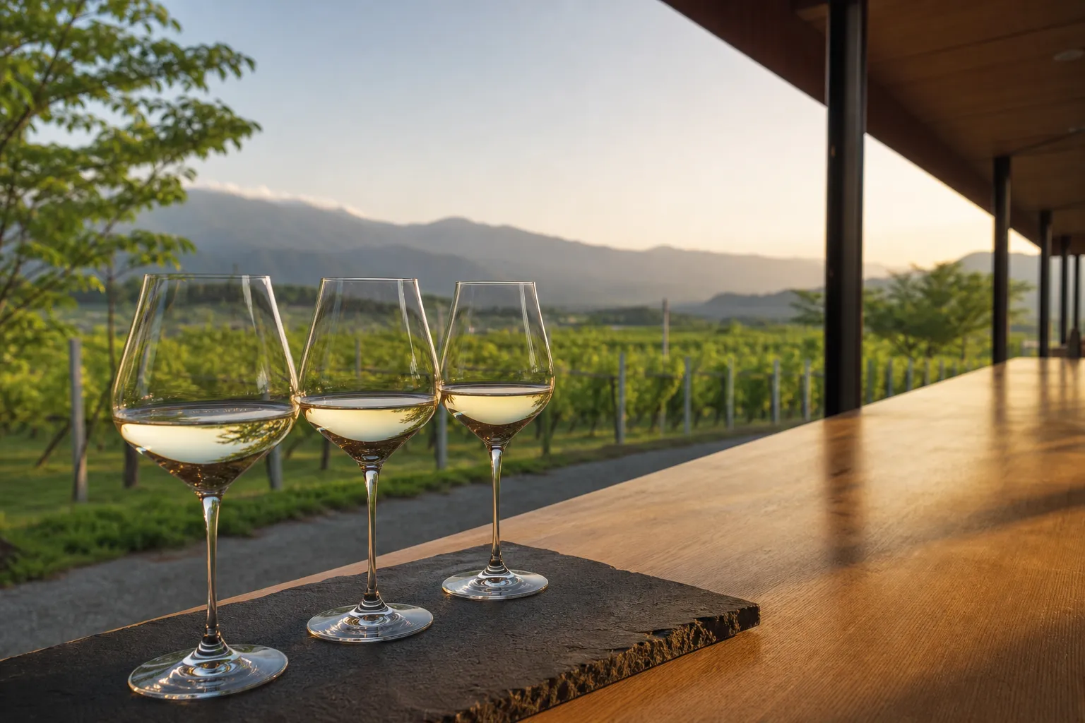 Entrance view of Château Mercian Katsunuma Winery in Yamanashi, Japan