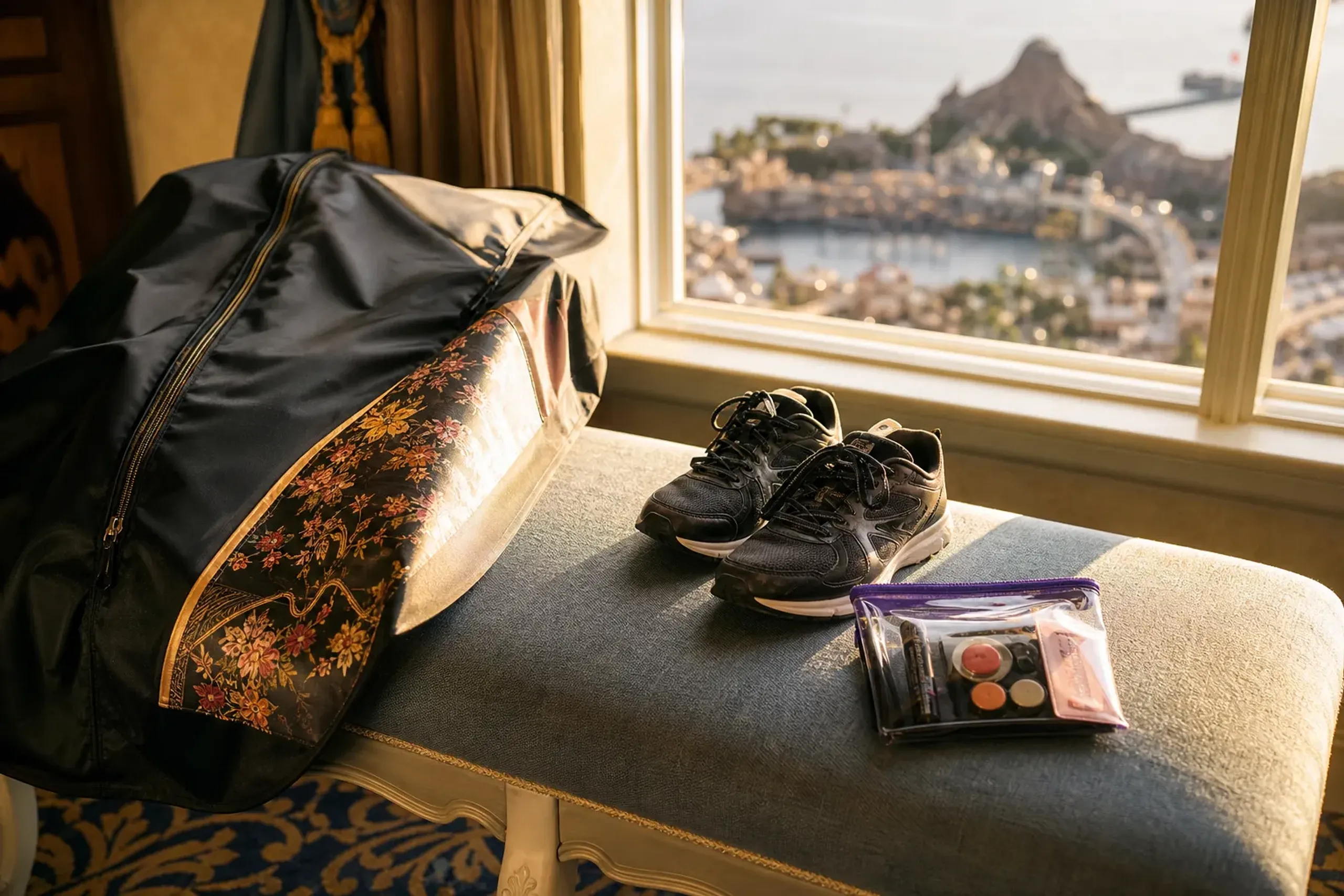 Hotel room entryway set up for getting ready before visiting Tokyo Disney Resort