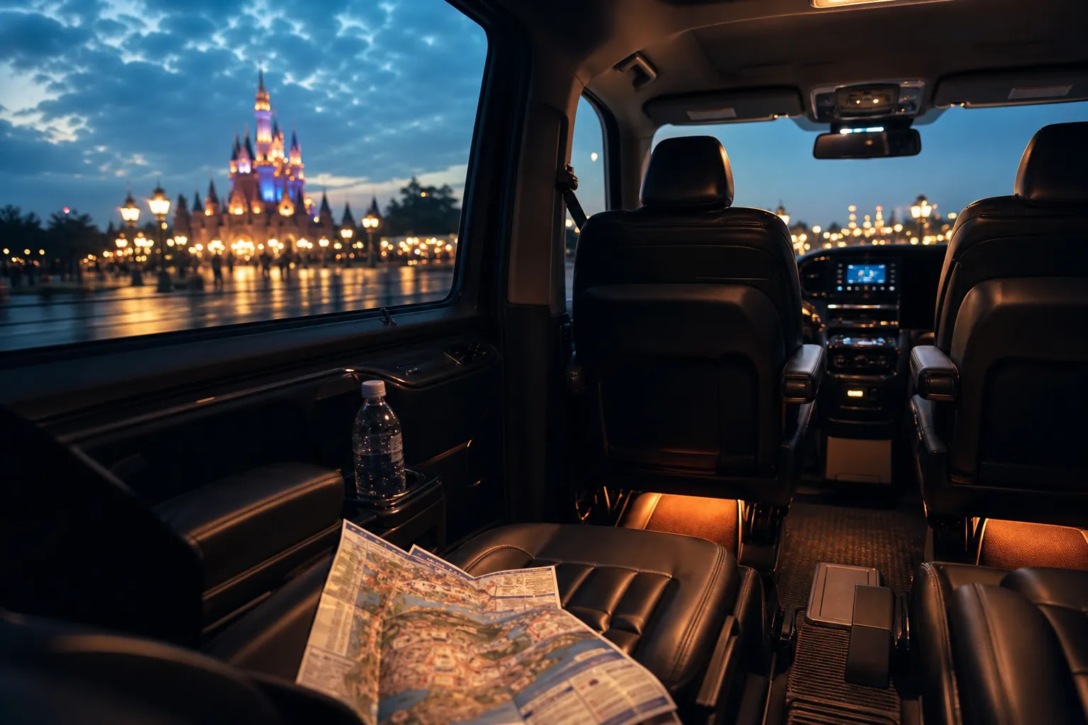 Luxury minivan interior used for private transfers in Tokyo