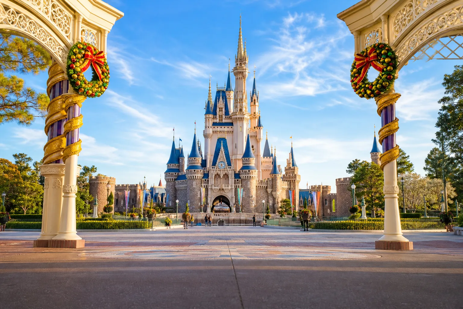 Cinderella Castle at Tokyo Disneyland photographed from the plaza in daylight