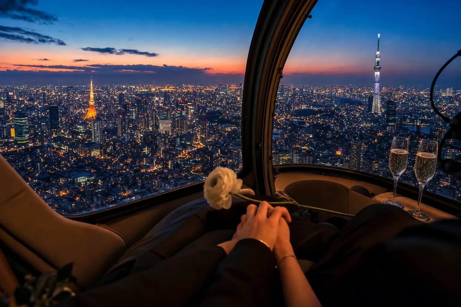 Private Helicopter & Limo: Tokyo's Exclusive Valentine's Date