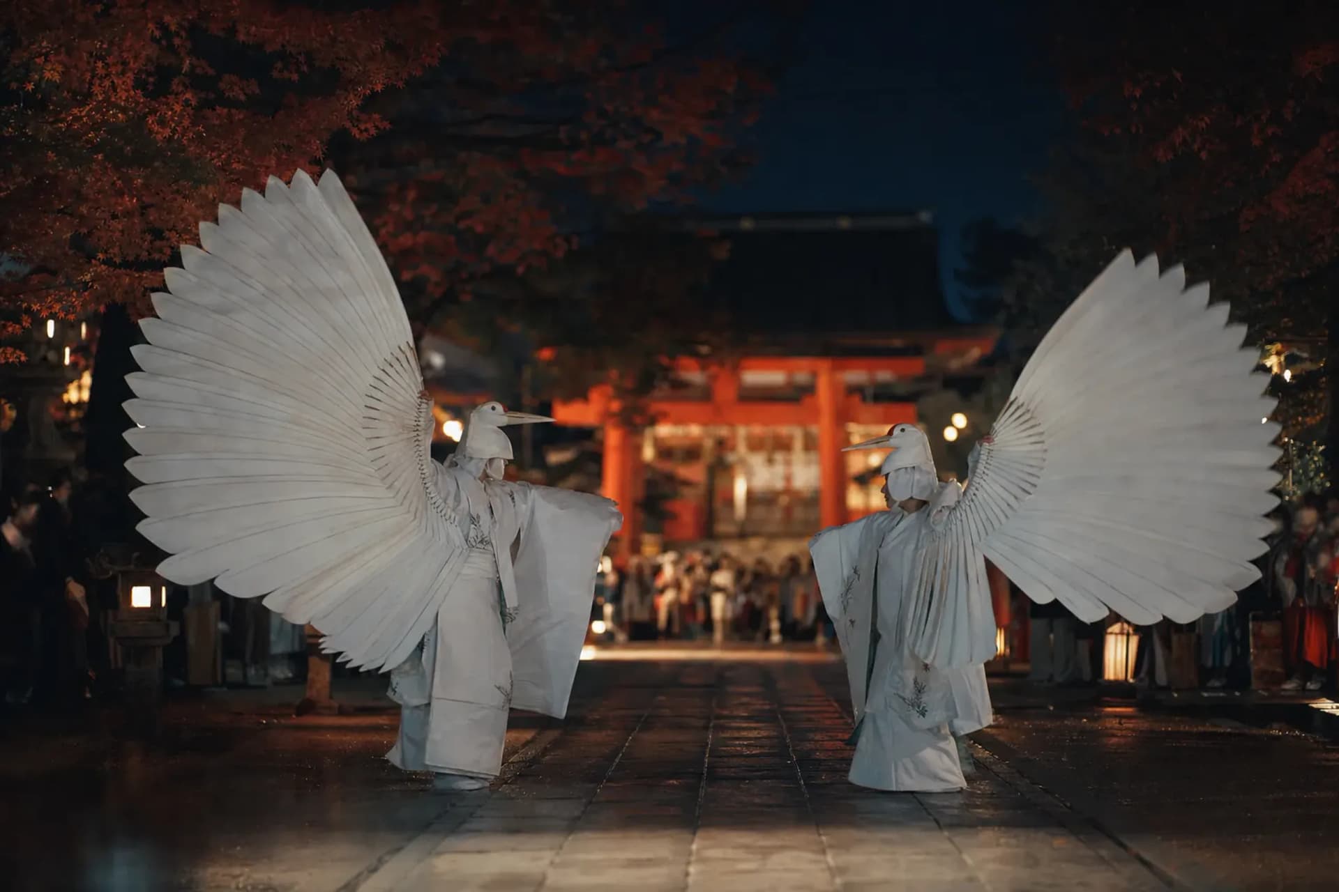 Tsuwano Heron Dance: Two Herons on a Castle-Town Street
