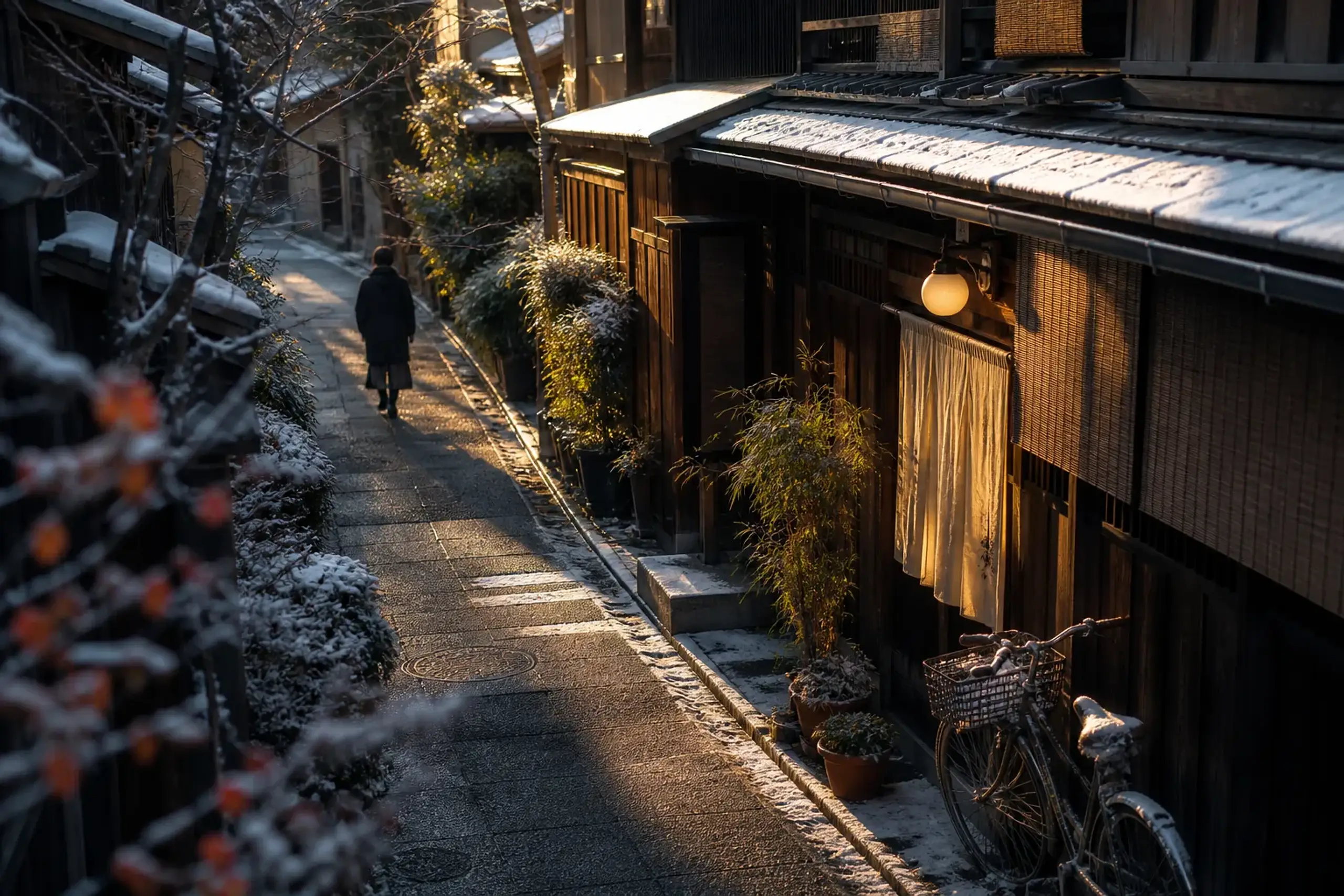 Traditional back street in the Yanaka district of old Tokyo near Sendagi Station
