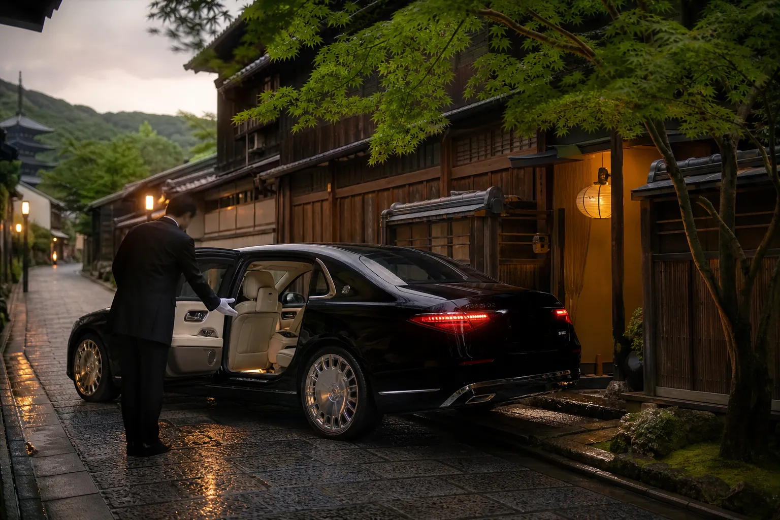 Ultimate Expression, Sophisticated Travel, This ultra-luxury vehicle, based in Kyoto, is available for exclusive use in Osaka under the following special conditions. Ideal for discerning clients seeking an exceptional travel experience within Osaka, this service includes a professional English-speaking chauffeur dispatched from Osaka to Nara.
