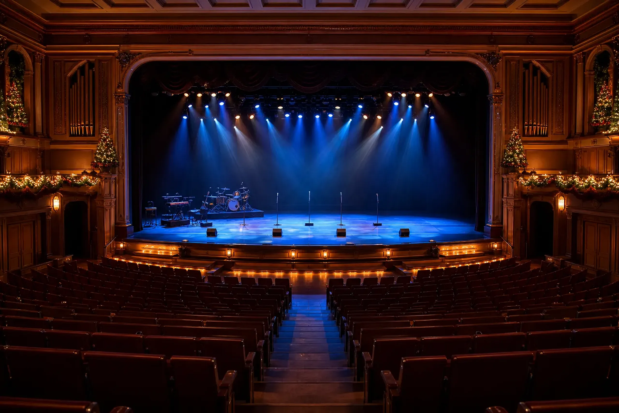 Indoor theatre interior representing the Showbase concert-style venue