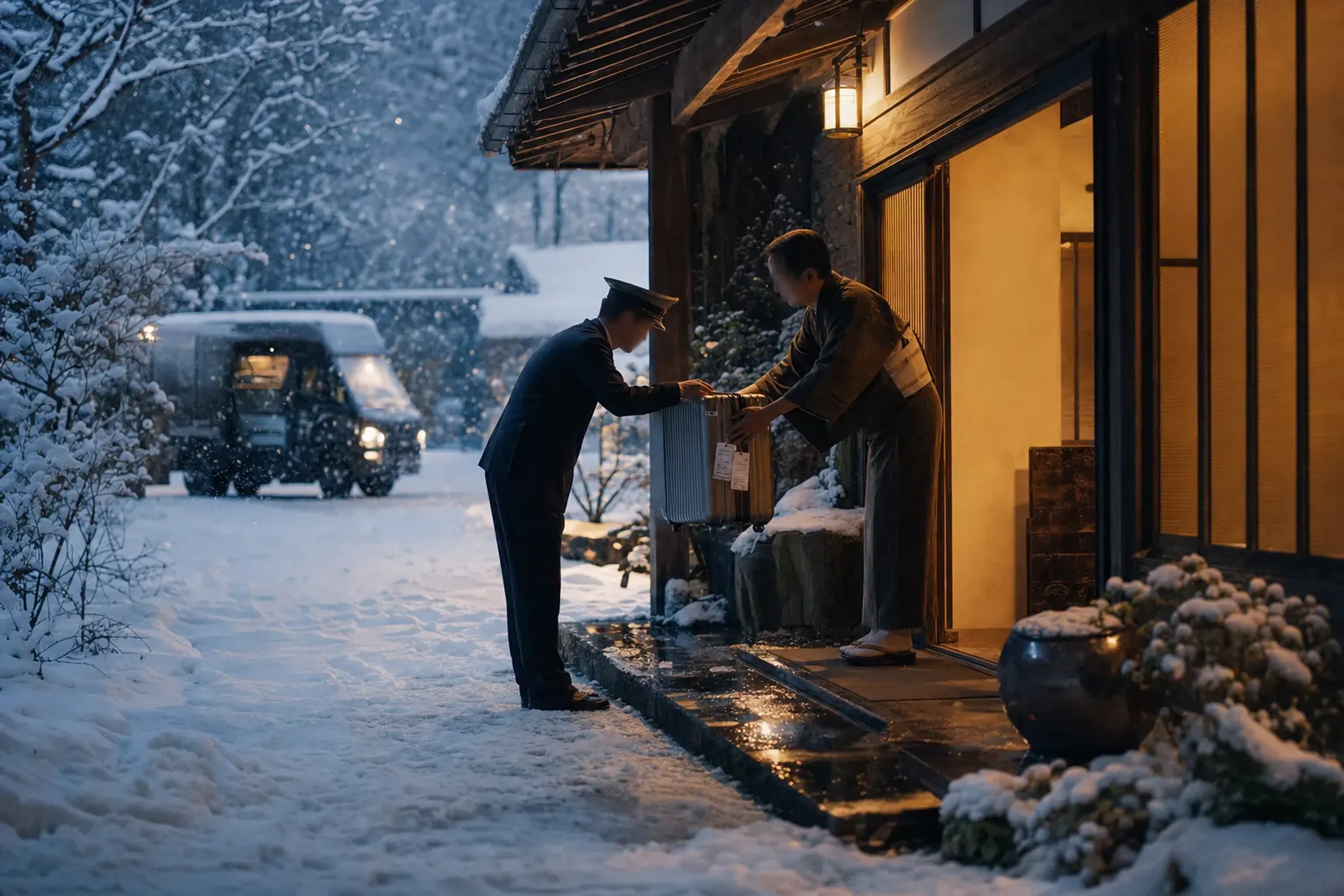 Luggage forwarding (takuhaibin) usually delivers door to doo