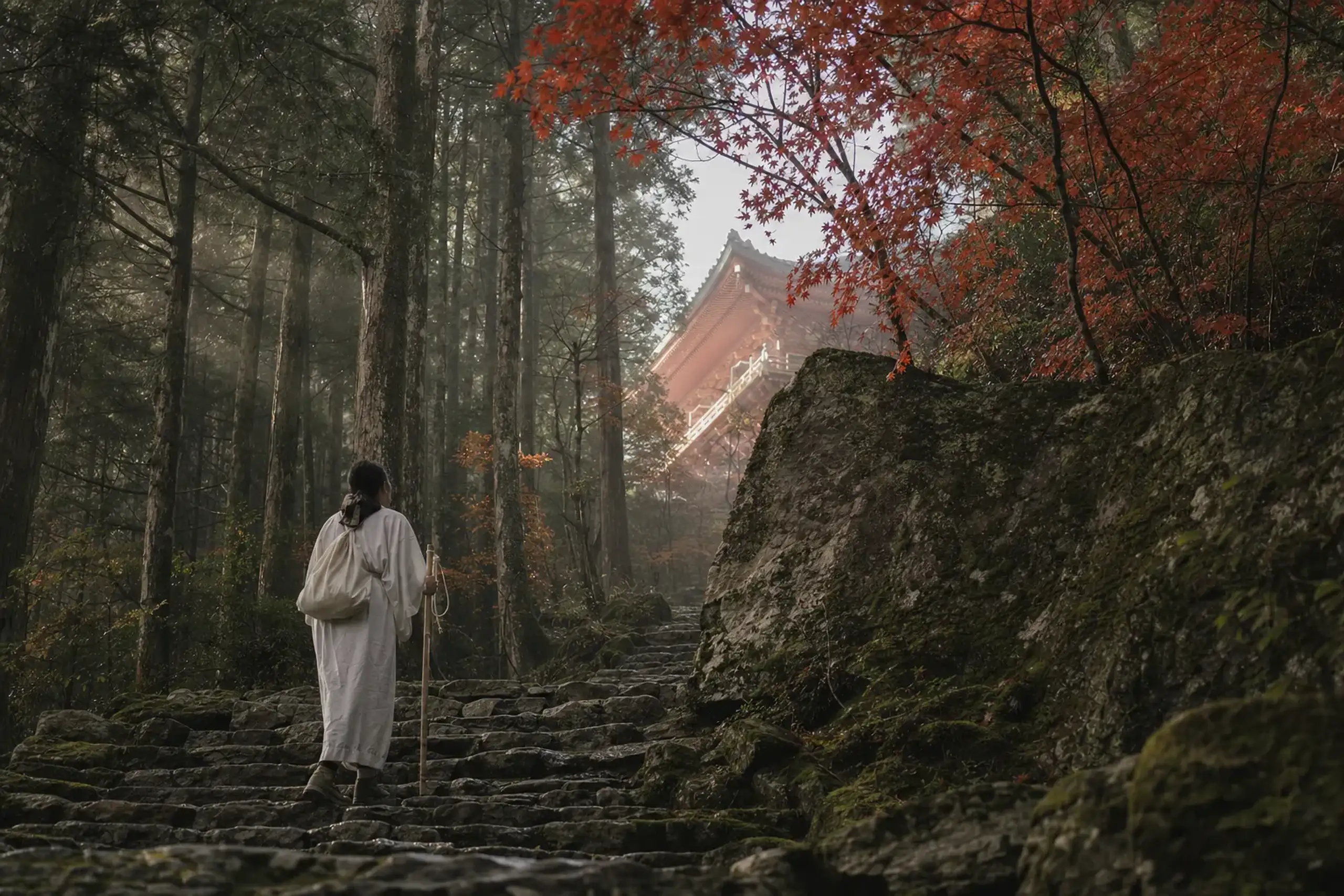 There is a moment near the top when the temple