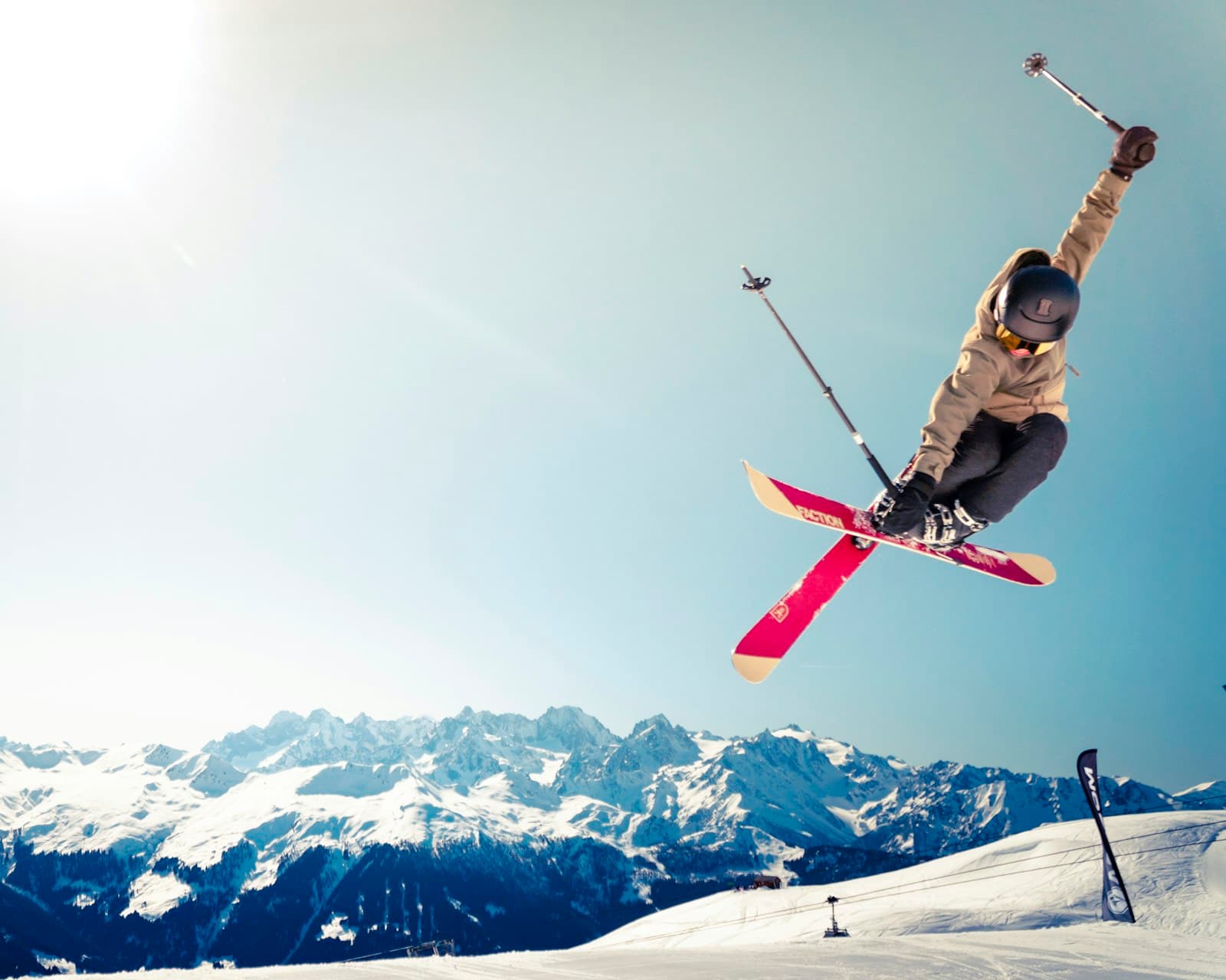Skier carving through Hokkaido powder