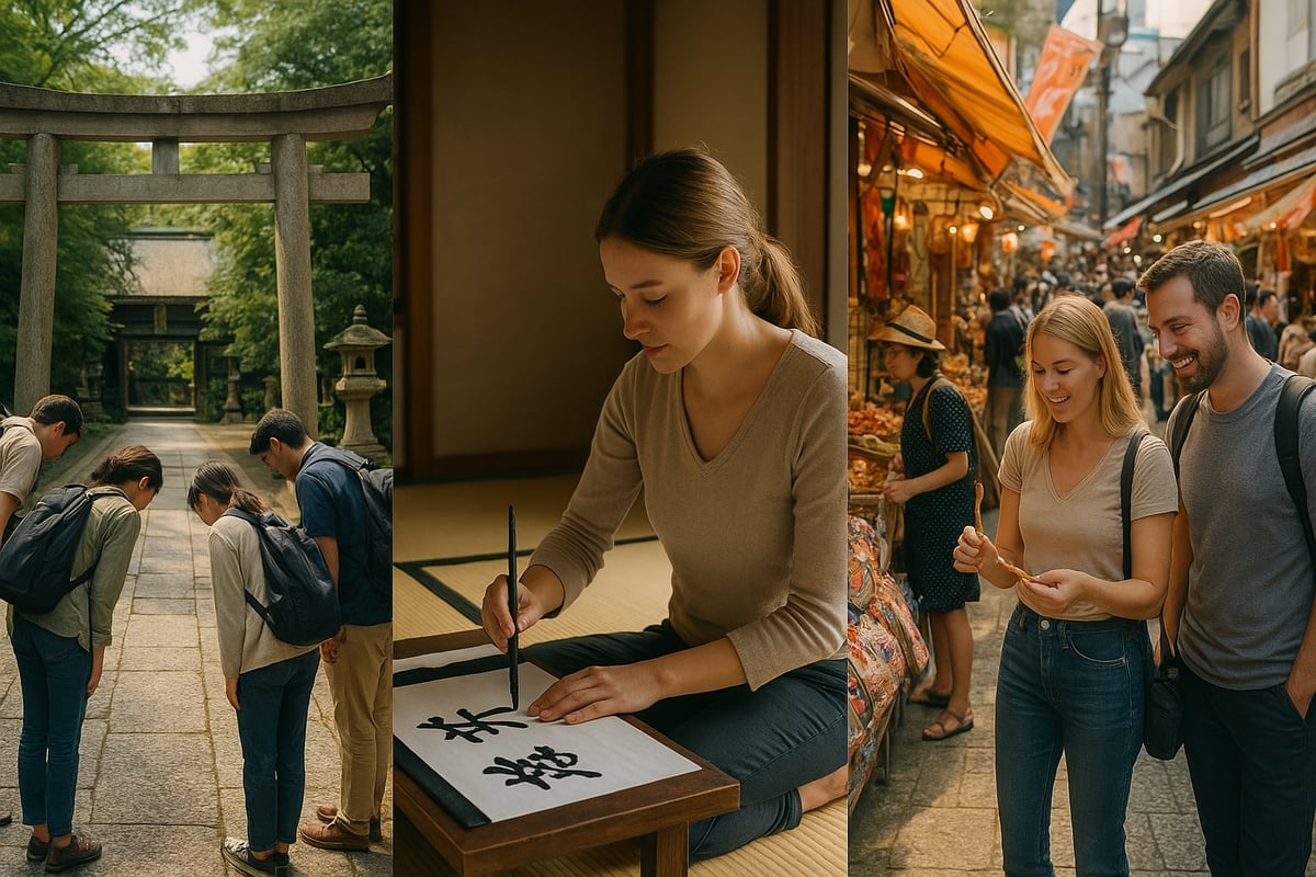 Immersive Cultural Experiences and Local Etiquette foreign people experience "Shodo"