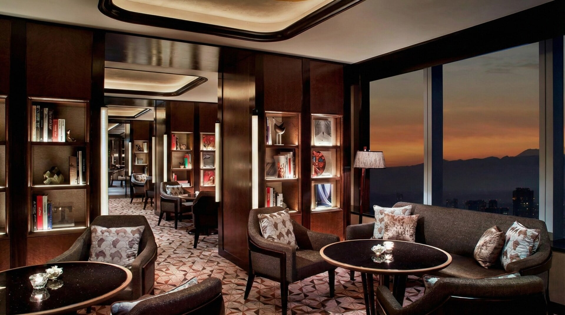 The exclusive Club Lounge at Ritz-Carlton Tokyo featuring luxury seating and afternoon tea service.